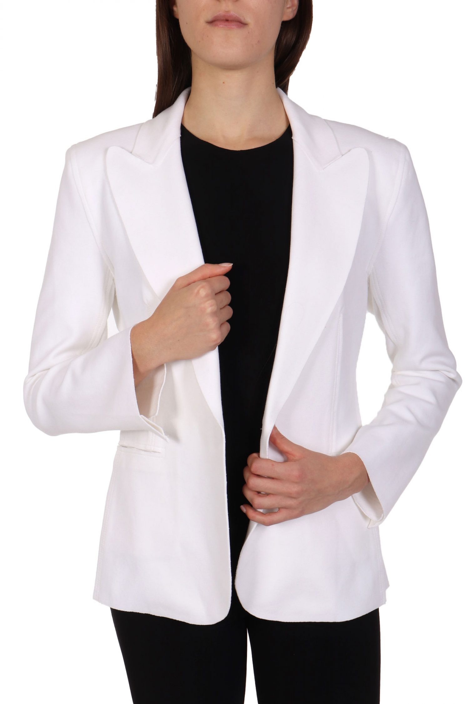 NORMA KAMALI ΣΑΚΑΚΙ CLASSIC DOUBLE BREASTED ΛΕΥΚΟ