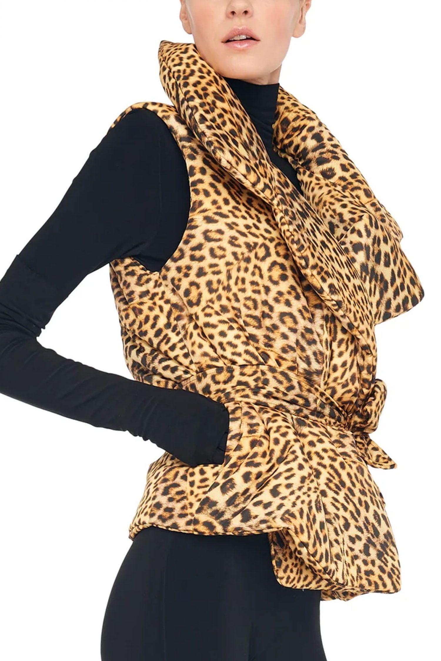 NORMA KAMALI ΓΙΛΕΚΟ ΑΜΑΝΙΚΟ SLEEPING BAG VEST ΛΕΟΠΑΡ