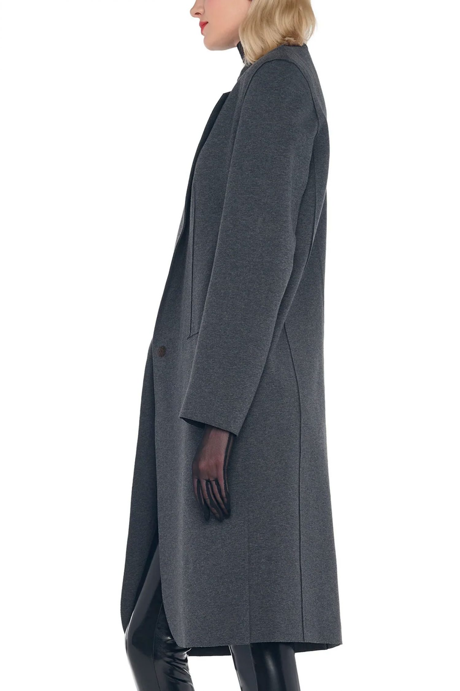 NORMA KAMALI ΠΑΛΤΟ OVERSIZED SINGLE BREASTED ΓΚΡΙ