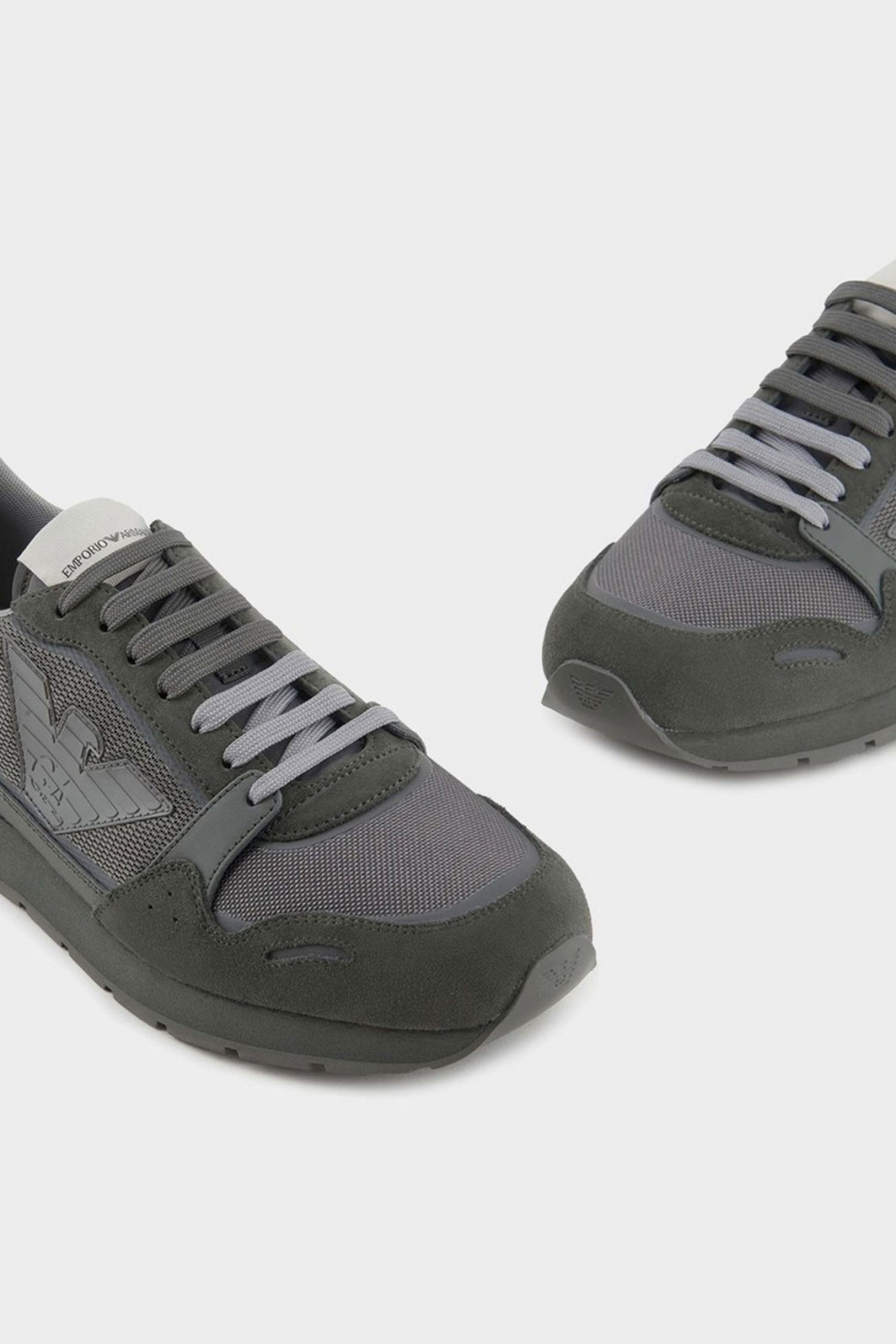 EMPORIO ARMANI ΠΑΠΟΥΤΣΙΑ SNEAKERS LOGO ΧΑΚΙ φωτογραφία