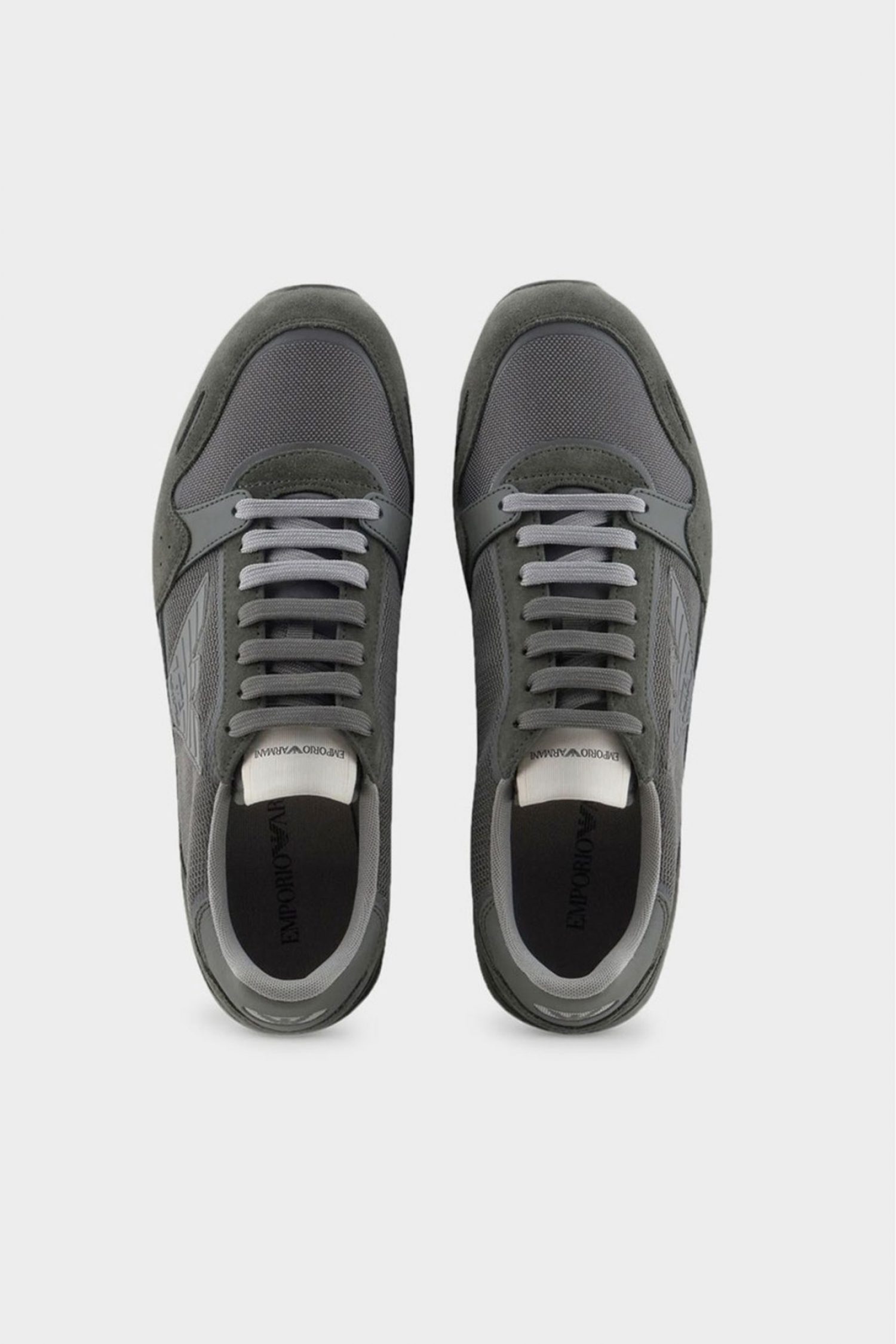 EMPORIO ARMANI ΠΑΠΟΥΤΣΙΑ SNEAKERS LOGO ΧΑΚΙ φωτογραφία
