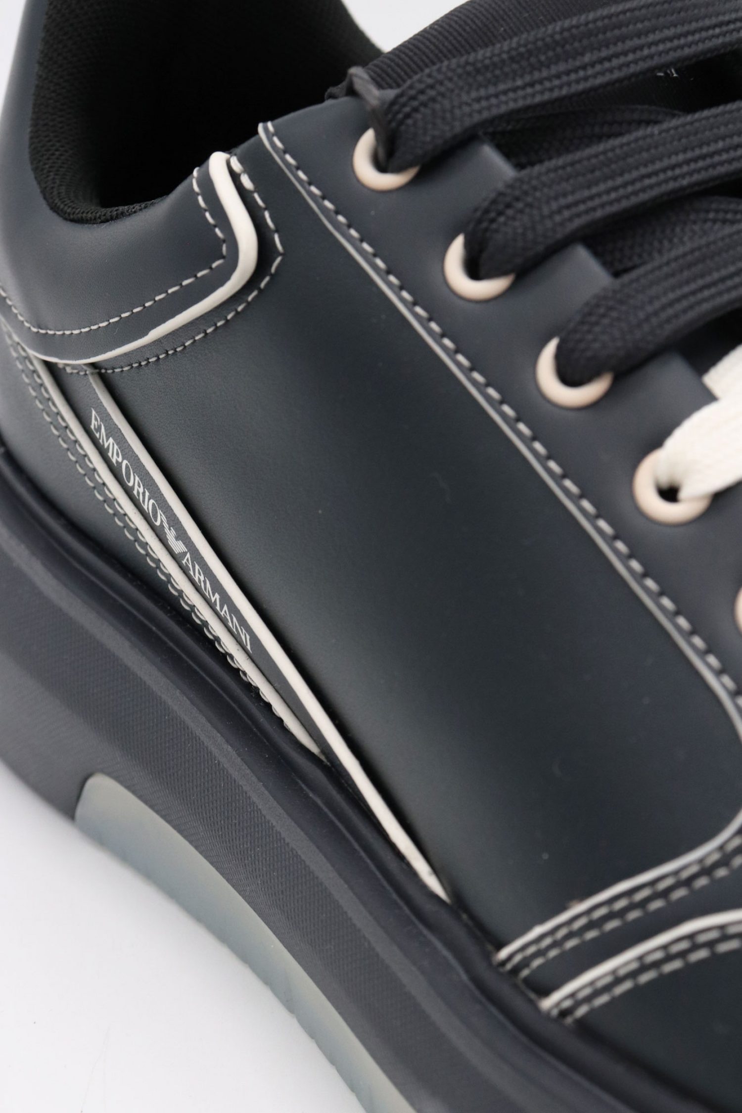 EMPORIO ARMANI ΠΑΠΟΥΤΣΙΑ SNEAKERS LOGO ΜΠΛΕ φωτογραφία