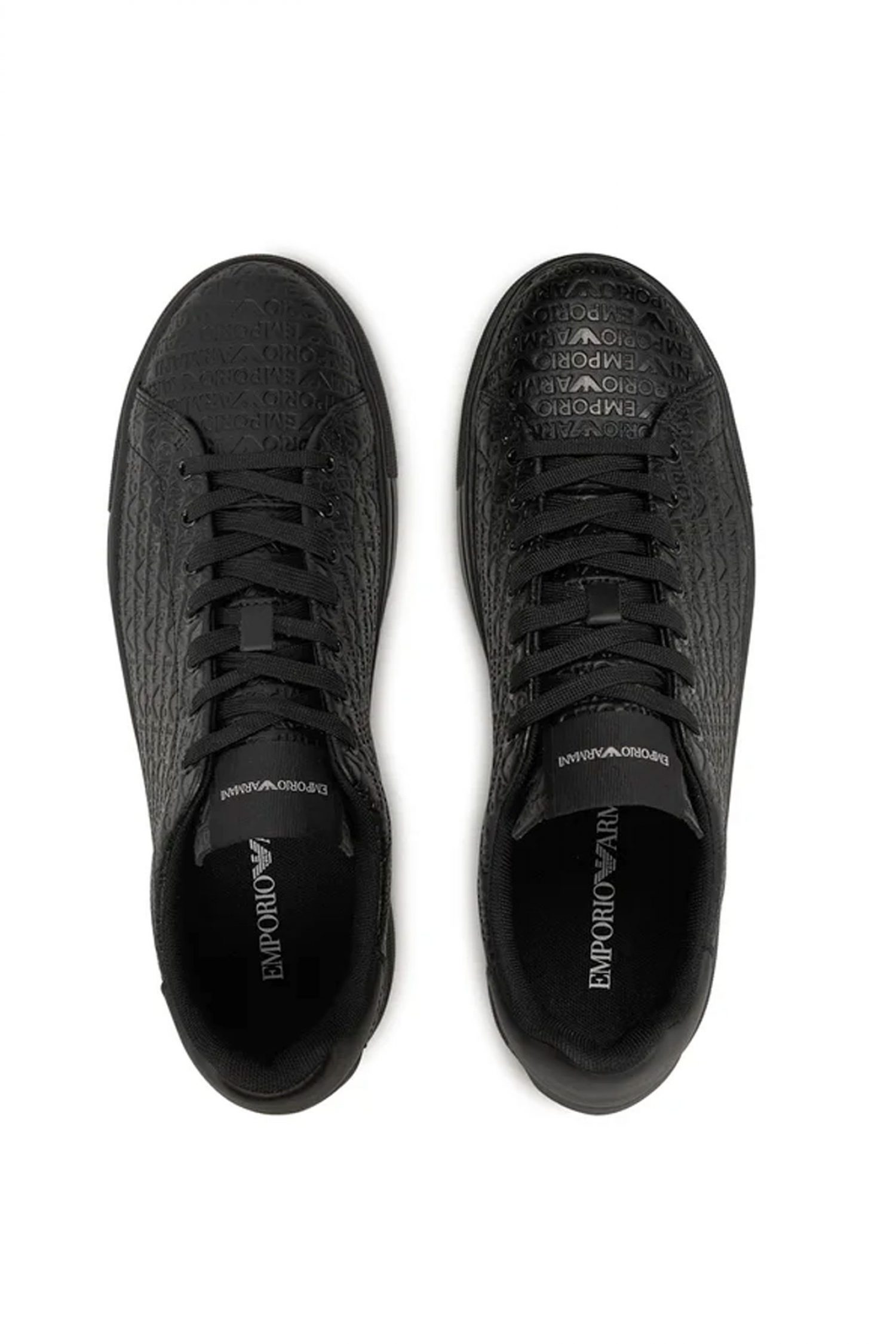 EMPORIO ARMANI ΠΑΠΟΥΤΣΙΑ SNEAKERS ALL OVER LOGO ΜΑΥΡΟ φωτογραφία