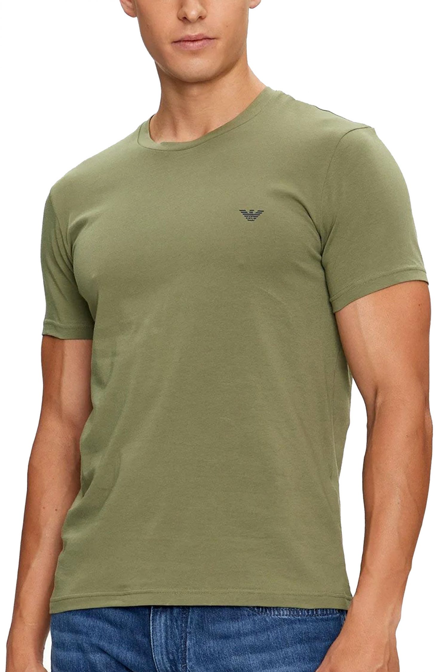 EMPORIO ARMANI T-SHIRT ΕΣΩΡΟΥΧΑ 2PACK COTTON STRETCH ΜΠΛΕ-ΧΑΚΙ φωτογραφία