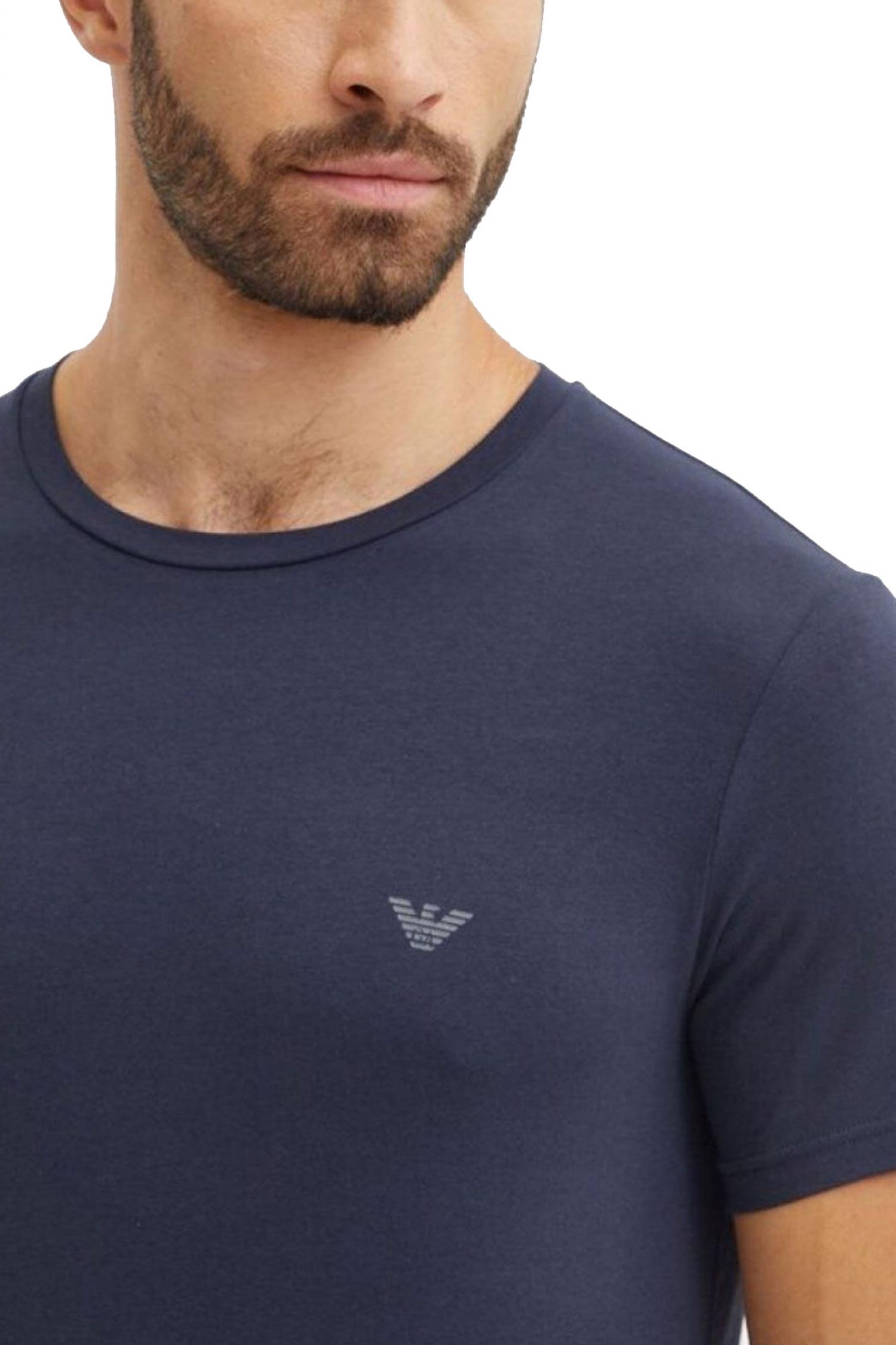 EMPORIO ARMANI T-SHIRT ΕΣΩΡΟΥΧΑ 2PACK COTTON STRETCH ΜΠΛΕ-ΧΑΚΙ φωτογραφία