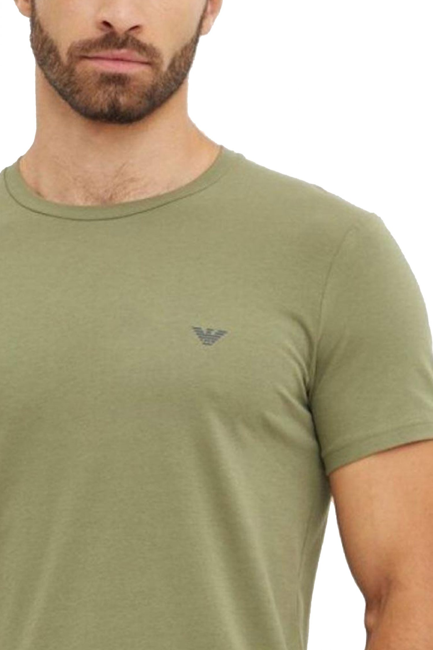 EMPORIO ARMANI T-SHIRT ΕΣΩΡΟΥΧΑ 2PACK COTTON STRETCH ΜΠΛΕ-ΧΑΚΙ φωτογραφία