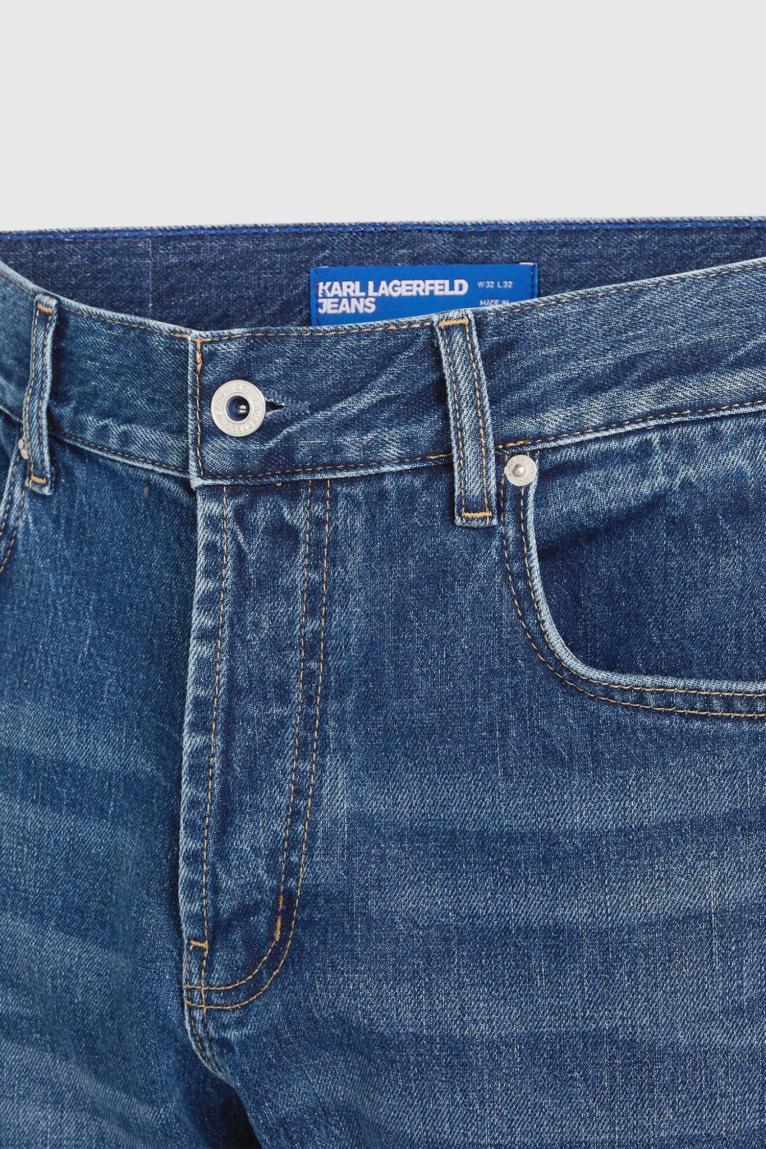 KARL LAGERFELD JEANS ΠΑΝΤΕΛΟΝΙ JEANS TAPERED ΑΝΟΙΧΤΟ ΜΠΛΕ