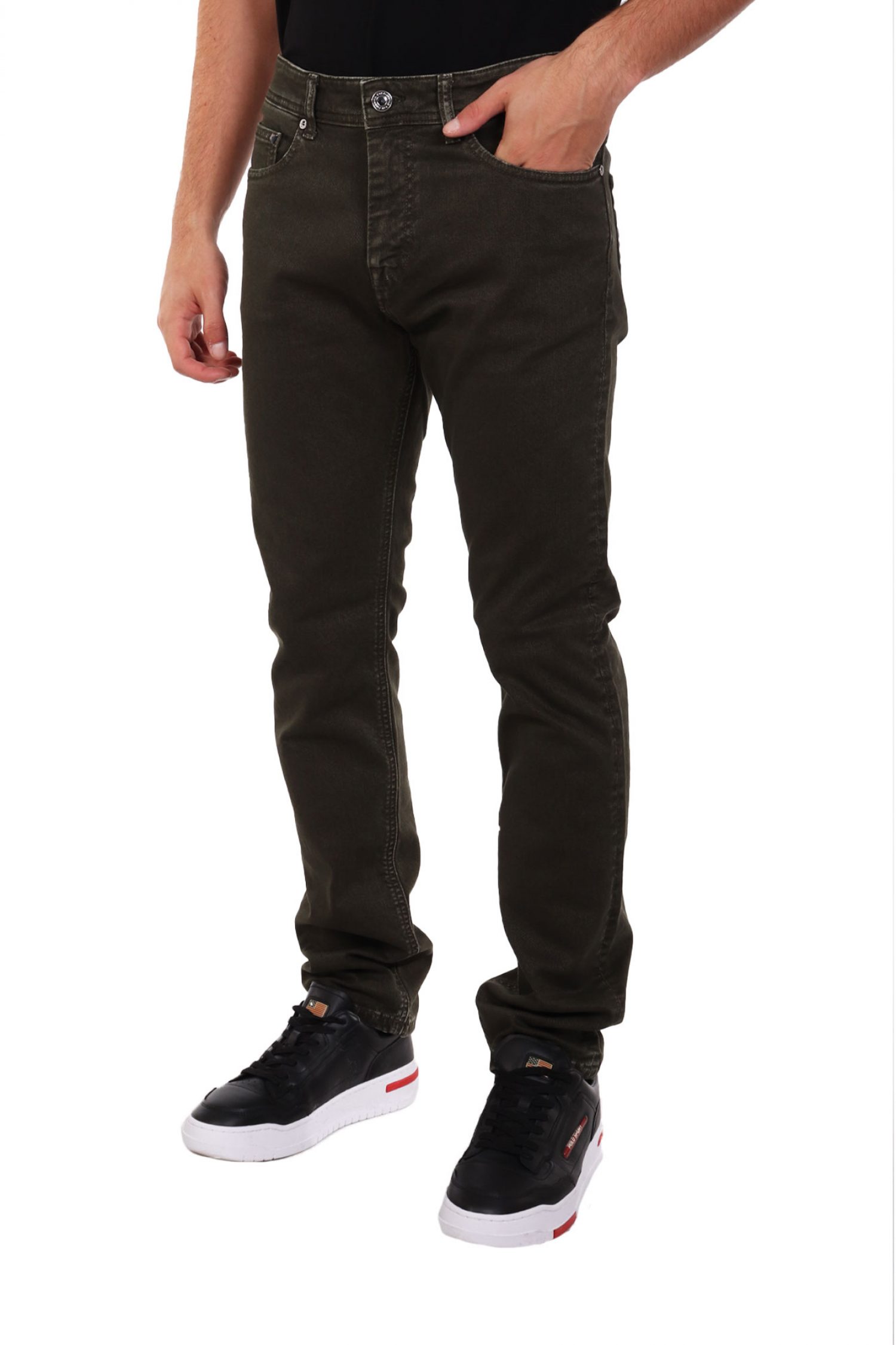 KARL LAGERFELD ΠΑΝΤΕΛΟΝΙ REGULAR FIT JEANS ΧΑΚΙ φωτογραφία