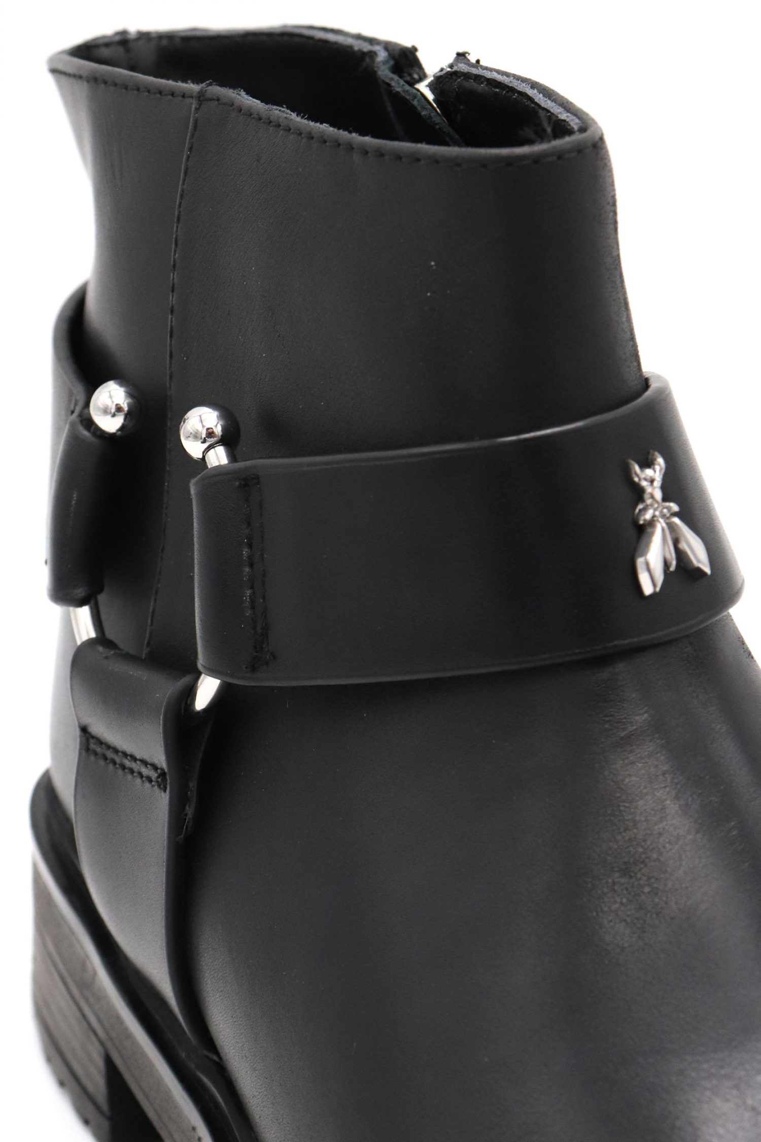 PATRIZIA PEPE ΠΑΠΟΥΤΣΙΑ ΜΠΟΤΑΚΙΑ ΦΕΡΜΟΥΑΡ LOGO ΜΑΥΡΟ