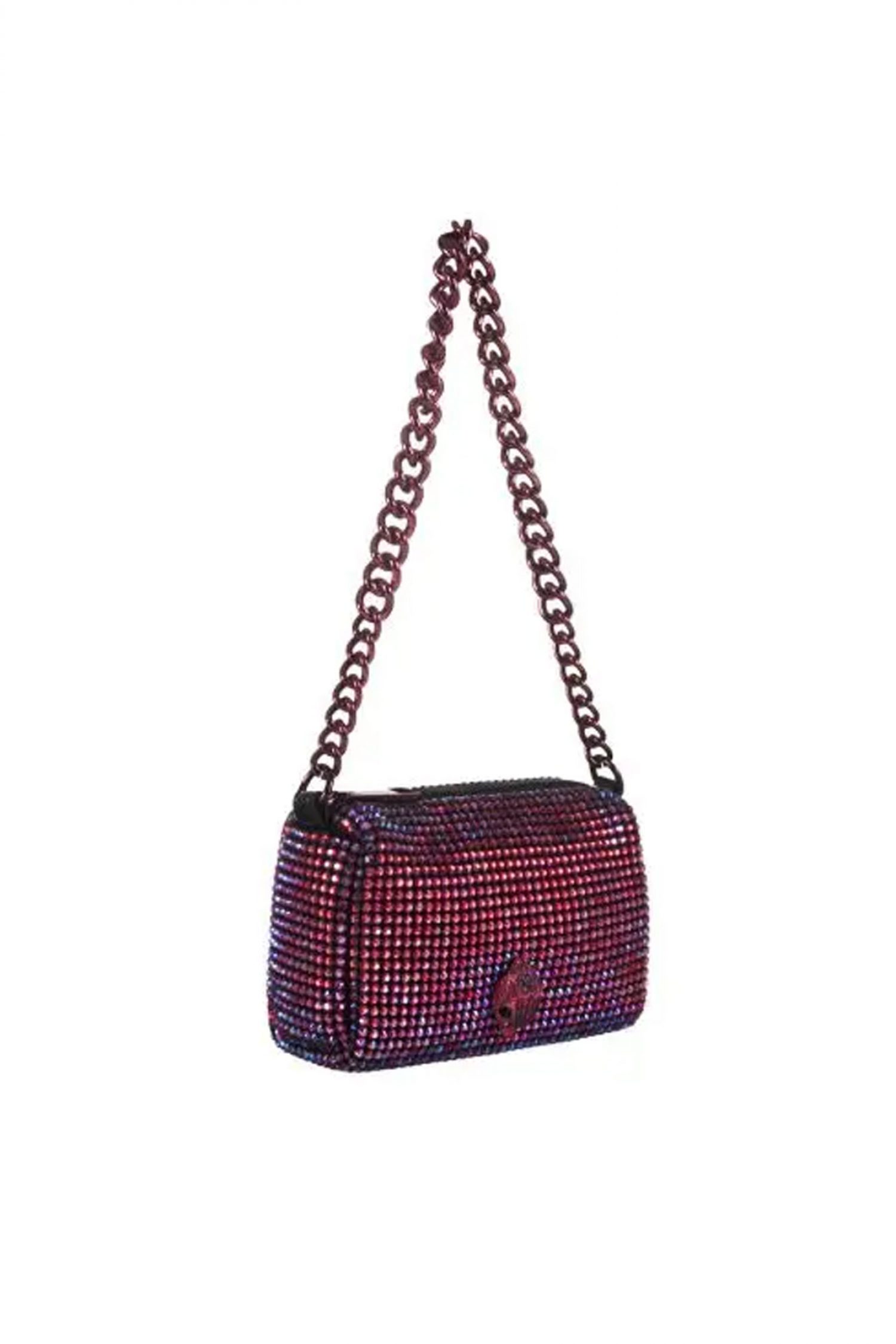 KURT GEIGER ΤΣΑΝΤΑKI ΩΜΟΥ PARTY POUCHETTE AΛΥΣΙΔΑ ΜΕΤΑΛΛΙΚΑ ΣΤΡΑΣ LOGO ΠΟΛΥΧΡΩΜΟ