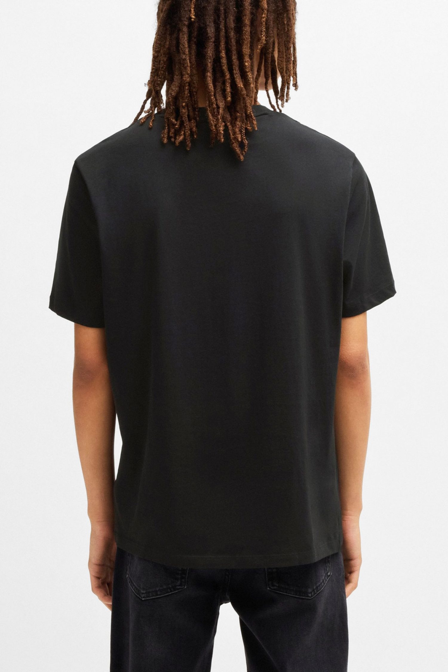 HUGO T-SHIRT DERO222 LOGO ΜΑΥΡΟ