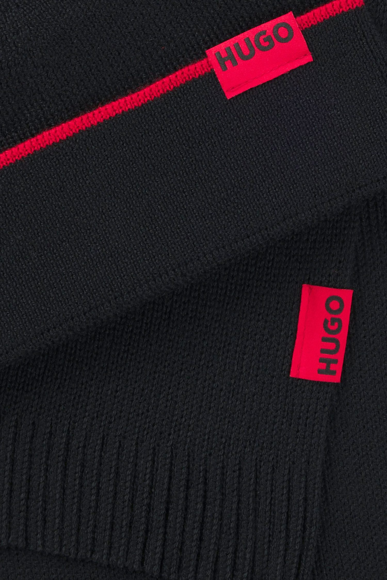 HUGO ΣΕΤ ΚΑΣΚΩΛ ΣΚΟΥΦΟΣ ZASCHEL SET LOGO ΜΑΥΡΟ φωτογραφία