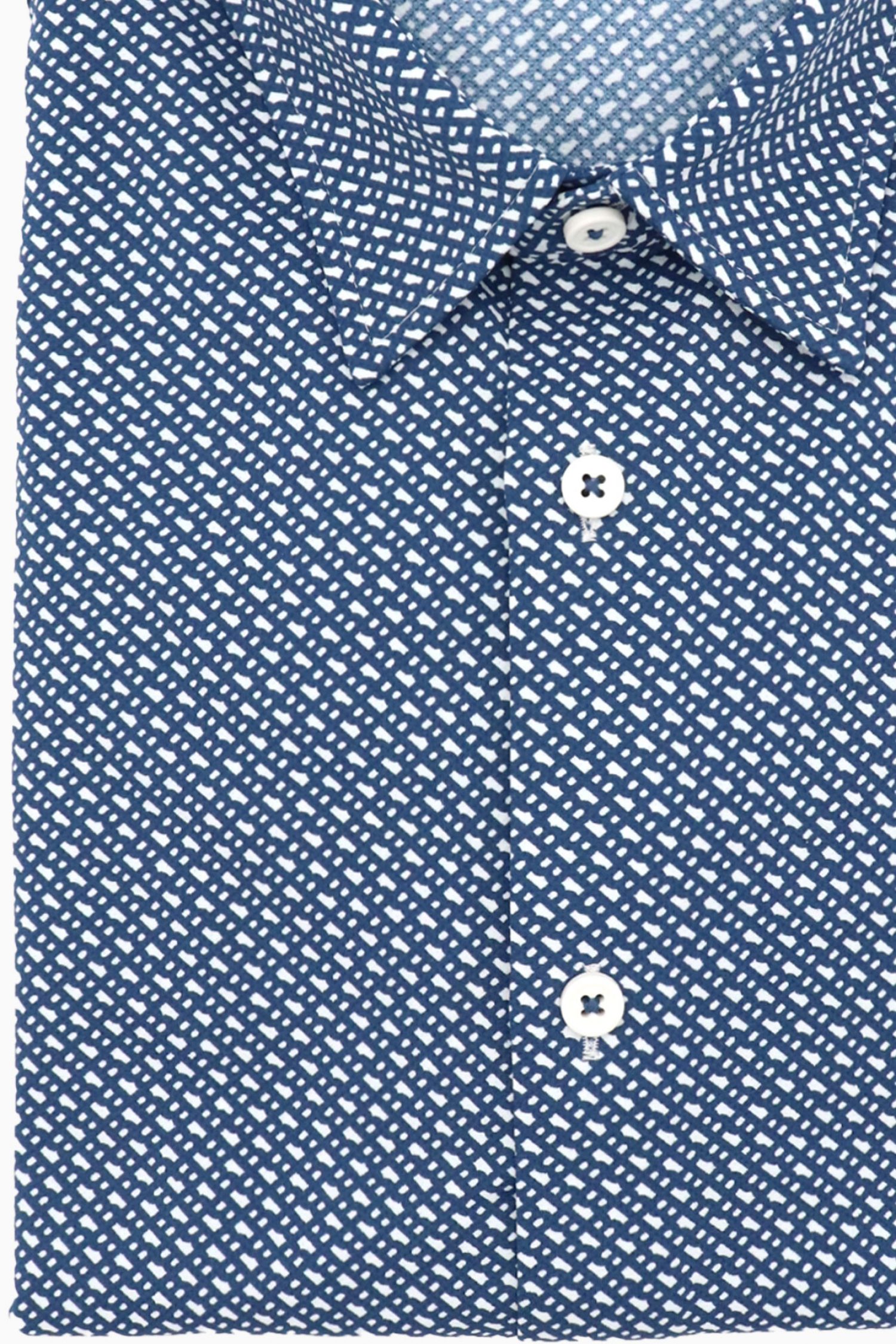 BOSS ΠΟΥΚΑΜΣΟ SLIM FIT ALL OVER LOGO P-ROAN-KENT-C1-233 ΜΠΛΕ-ΛΕΥΚΟ φωτογραφία