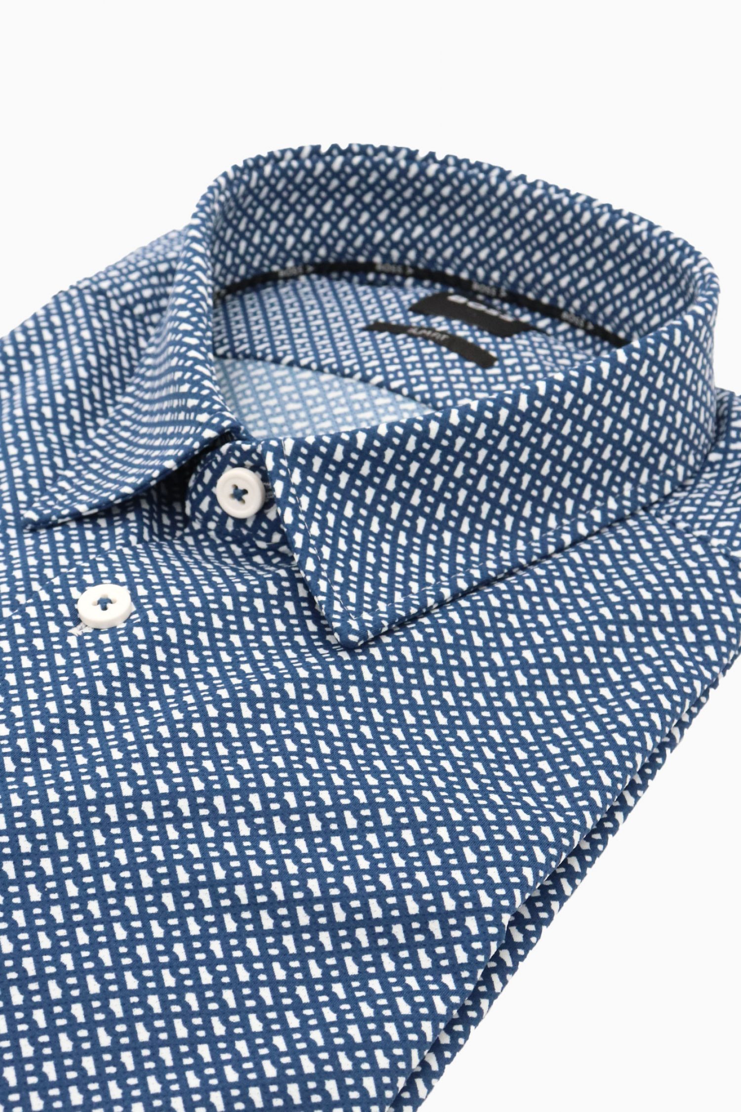 BOSS ΠΟΥΚΑΜΣΟ SLIM FIT ALL OVER LOGO P-ROAN-KENT-C1-233 ΜΠΛΕ-ΛΕΥΚΟ