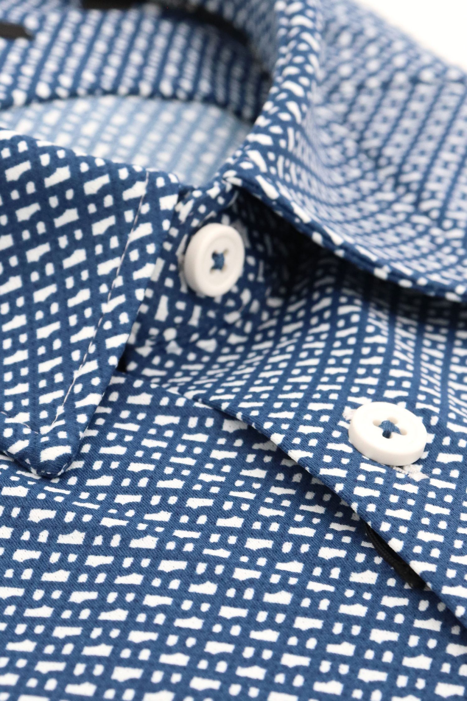 BOSS ΠΟΥΚΑΜΣΟ SLIM FIT ALL OVER LOGO P-ROAN-KENT-C1-233 ΜΠΛΕ-ΛΕΥΚΟ