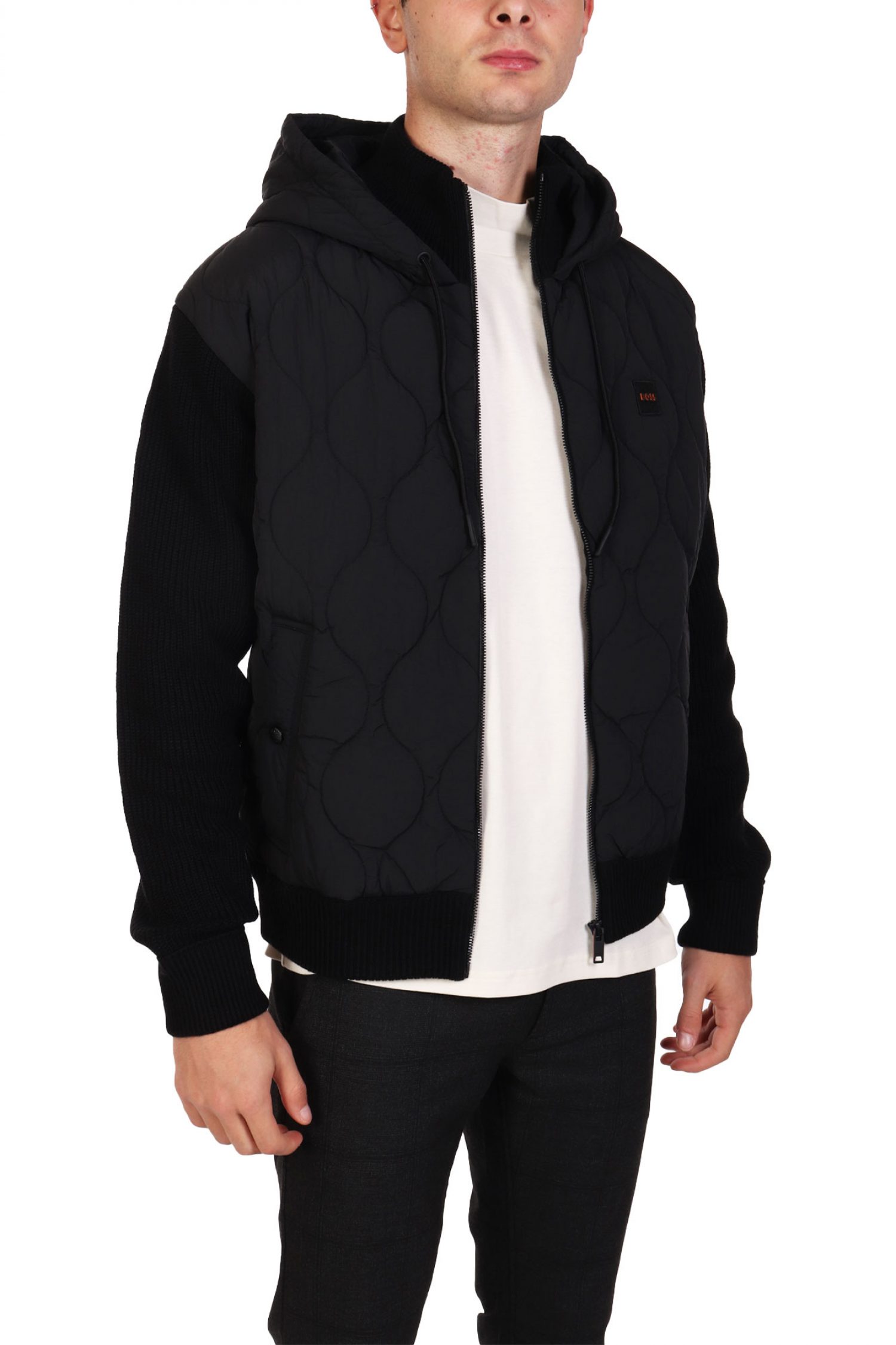 BOSS CASUAL ΜΠΟΥΦΑΝΟΖΑΚΕΤΑ HOODIE KEMINI ΜΑΥΡΟ