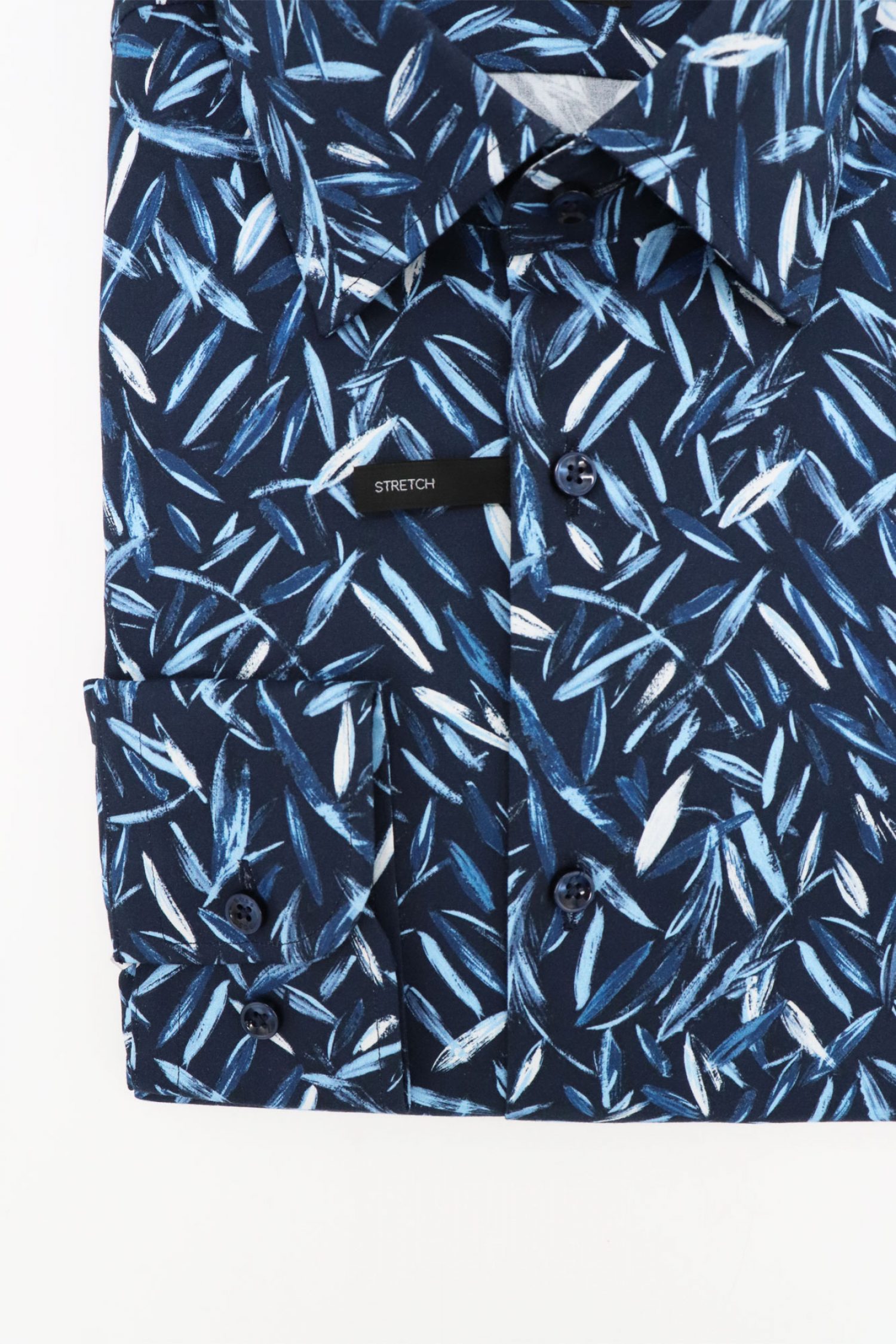 BOSS ΠΟΥΚΑΜΙΣΟ FLORAL SLIM FIT STRETCH H-HANK-KENT-C1-214 ΜΠΛΕ φωτογραφία