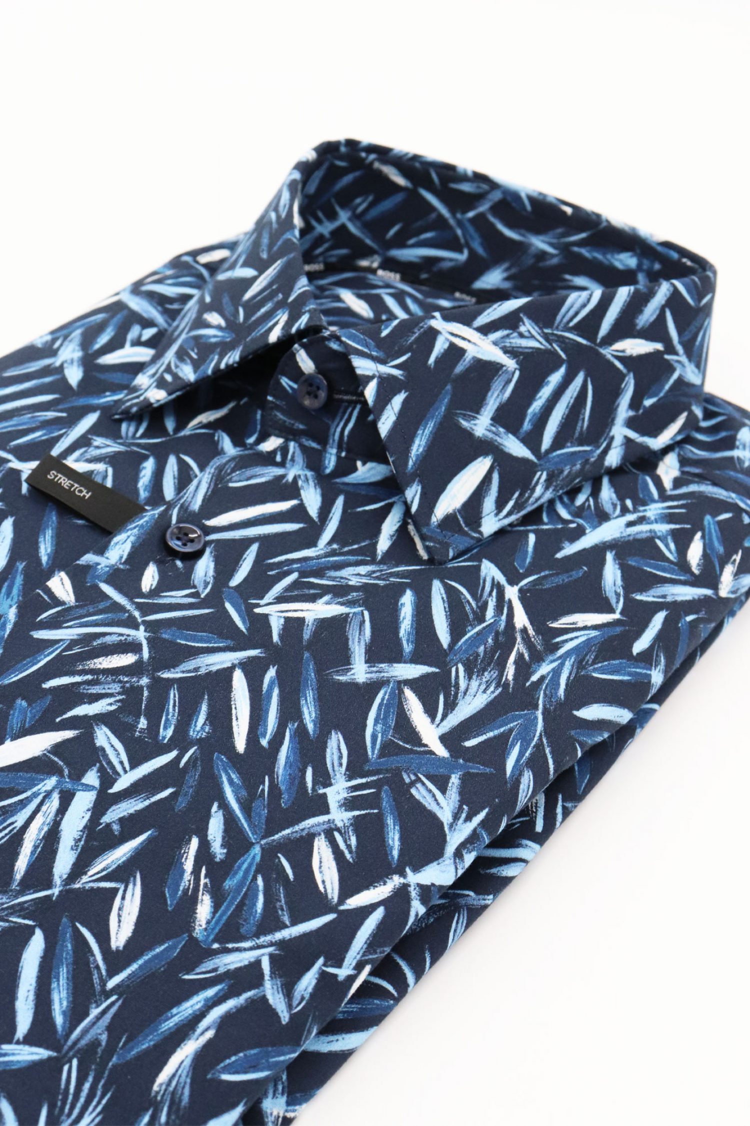 BOSS ΠΟΥΚΑΜΙΣΟ FLORAL SLIM FIT STRETCH H-HANK-KENT-C1-214 ΜΠΛΕ φωτογραφία