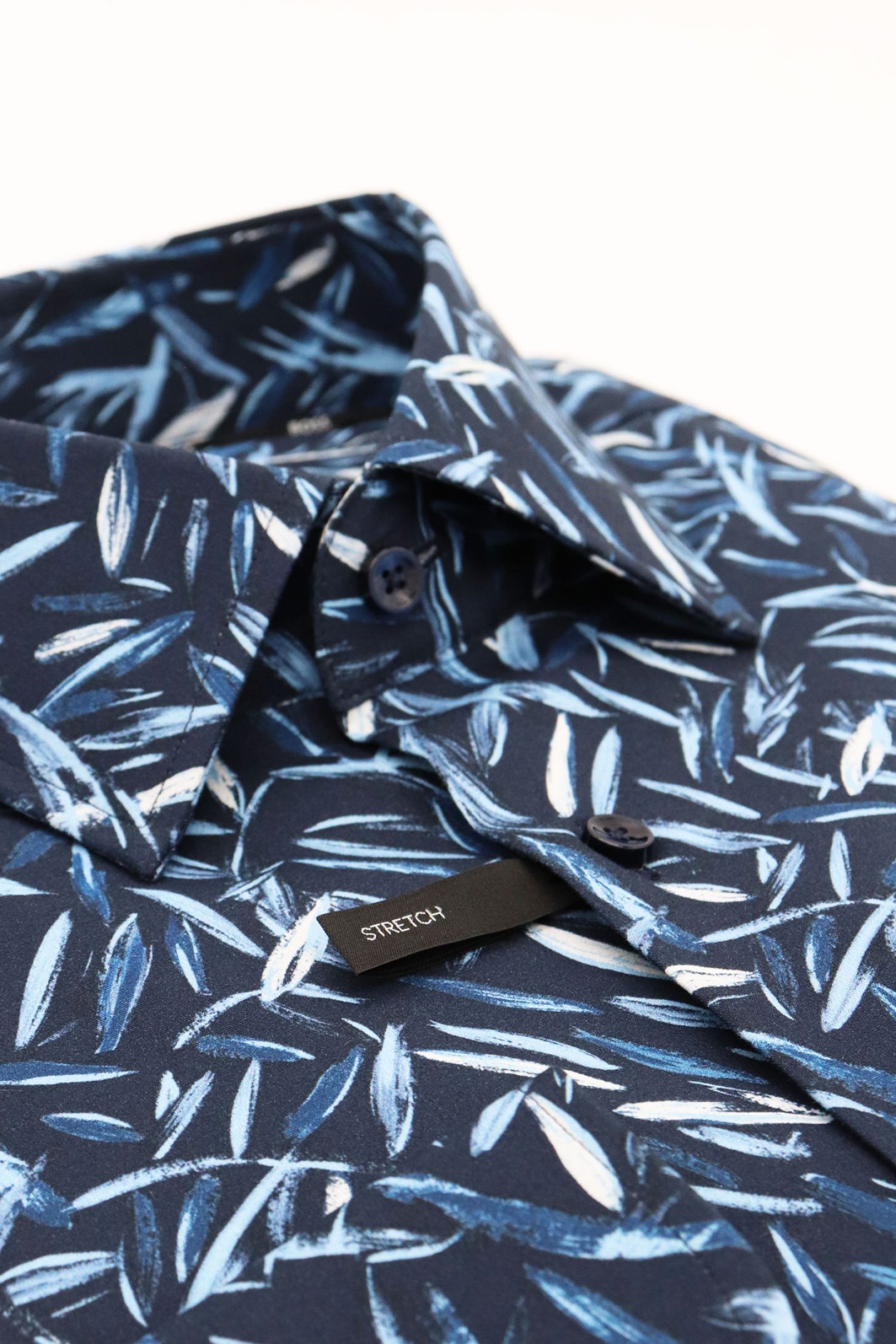 BOSS ΠΟΥΚΑΜΙΣΟ FLORAL SLIM FIT STRETCH H-HANK-KENT-C1-214 ΜΠΛΕ φωτογραφία