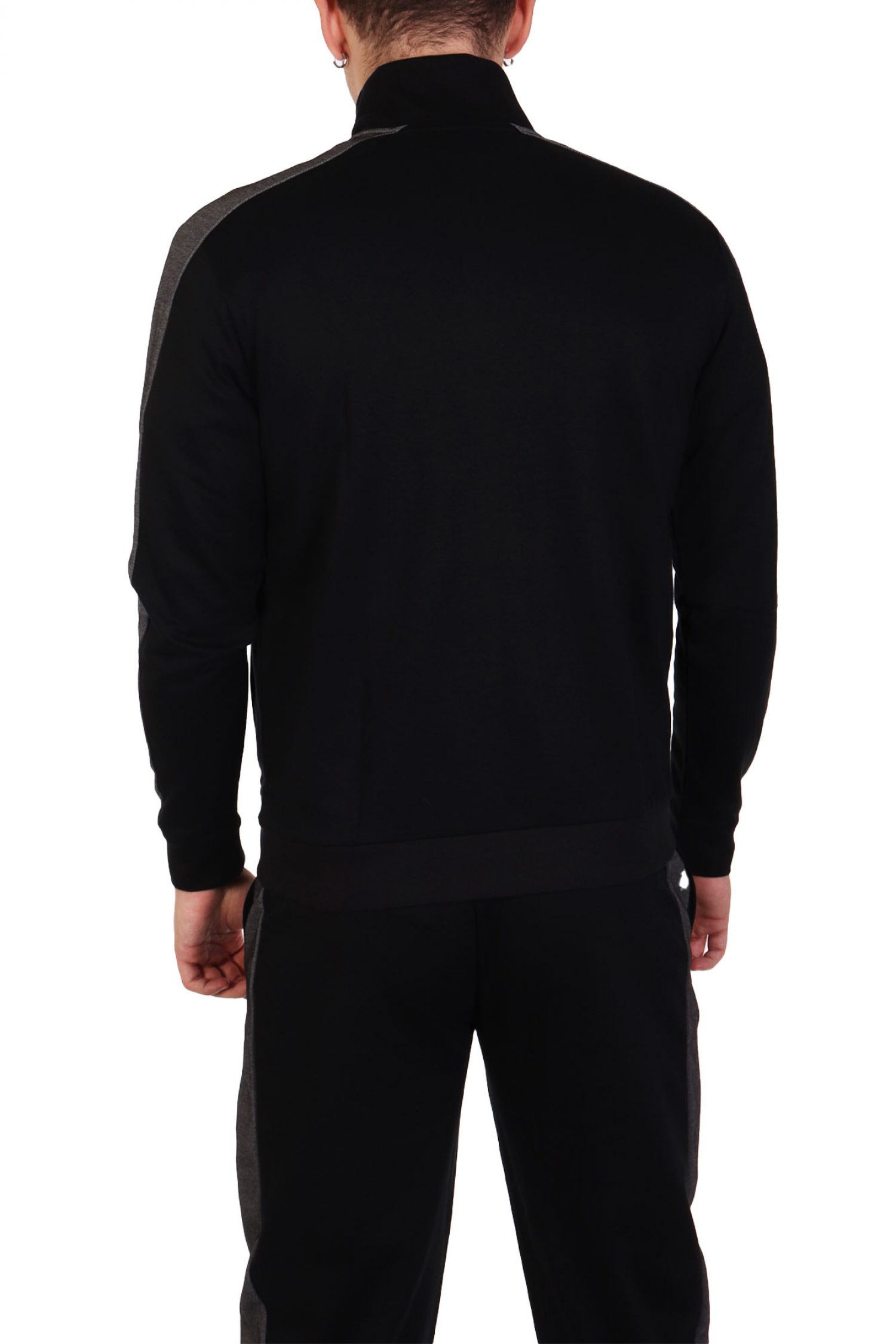 BOSS HOMEWEAR ΦΟΥΤΕΡ FULLZIP TRACKSUIT JACKET ΜΑΥΡΟ