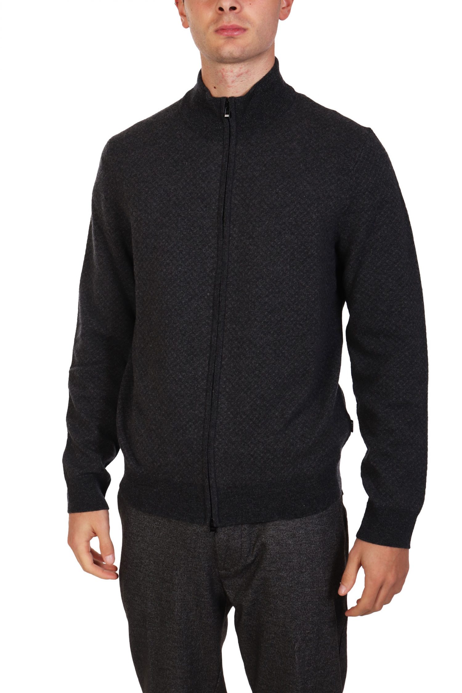 BOSS ΠΛΕΚΤΟ FULLZIP H-ELTORNO ΑΝΘΡΑΚΙ