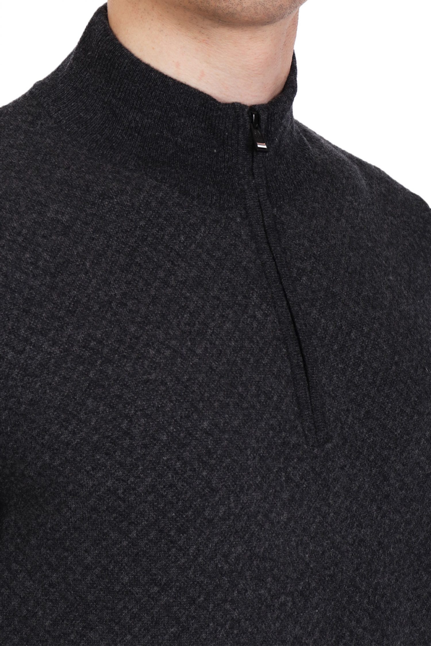 BOSS ΠΛΕΚΤΟ HALFZIP H-ELTORINO ΑΝΘΡΑΚΙ