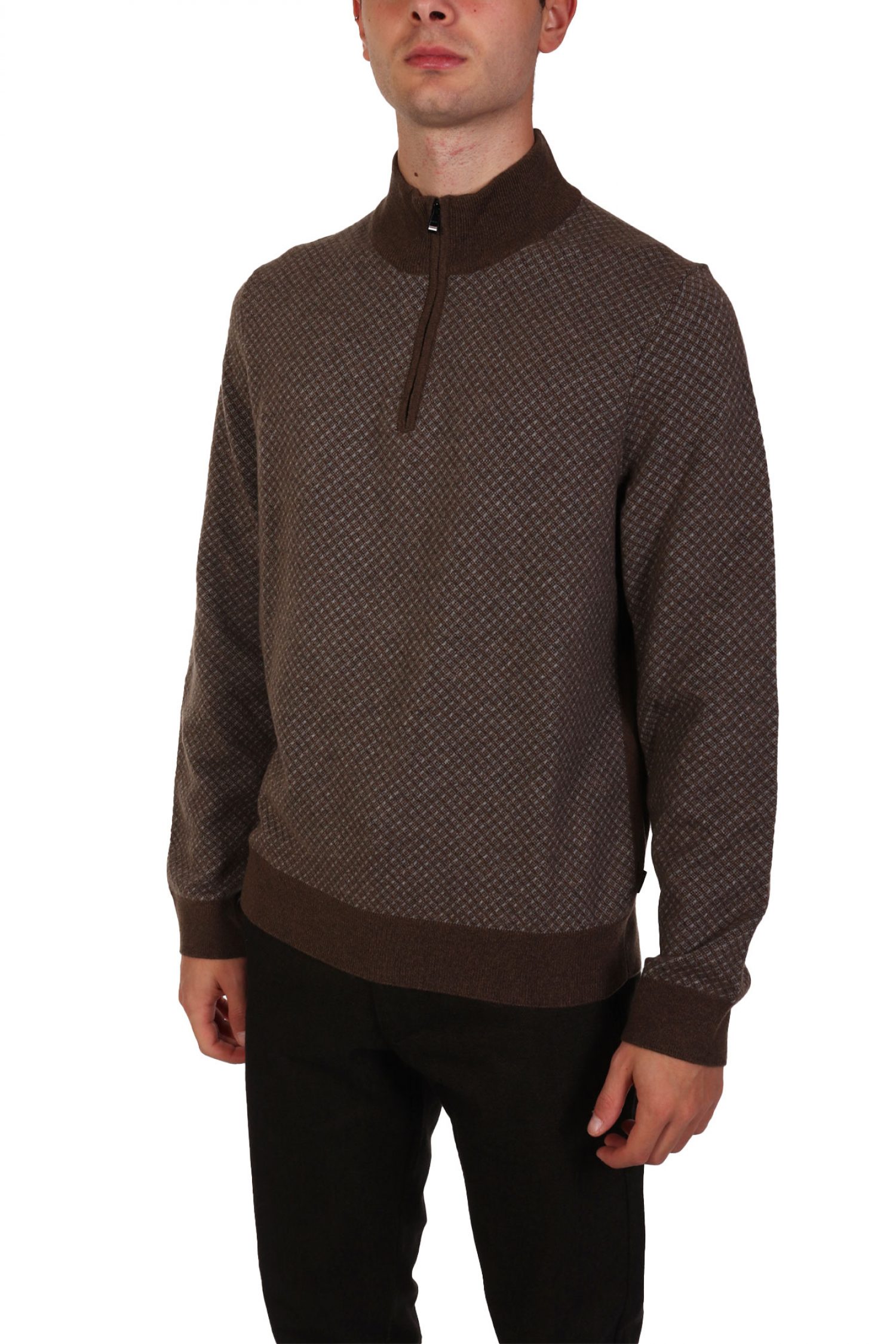 BOSS ΠΛΕΚΤΟ HALFZIP H-ELTORINO ΛΑΔΙ