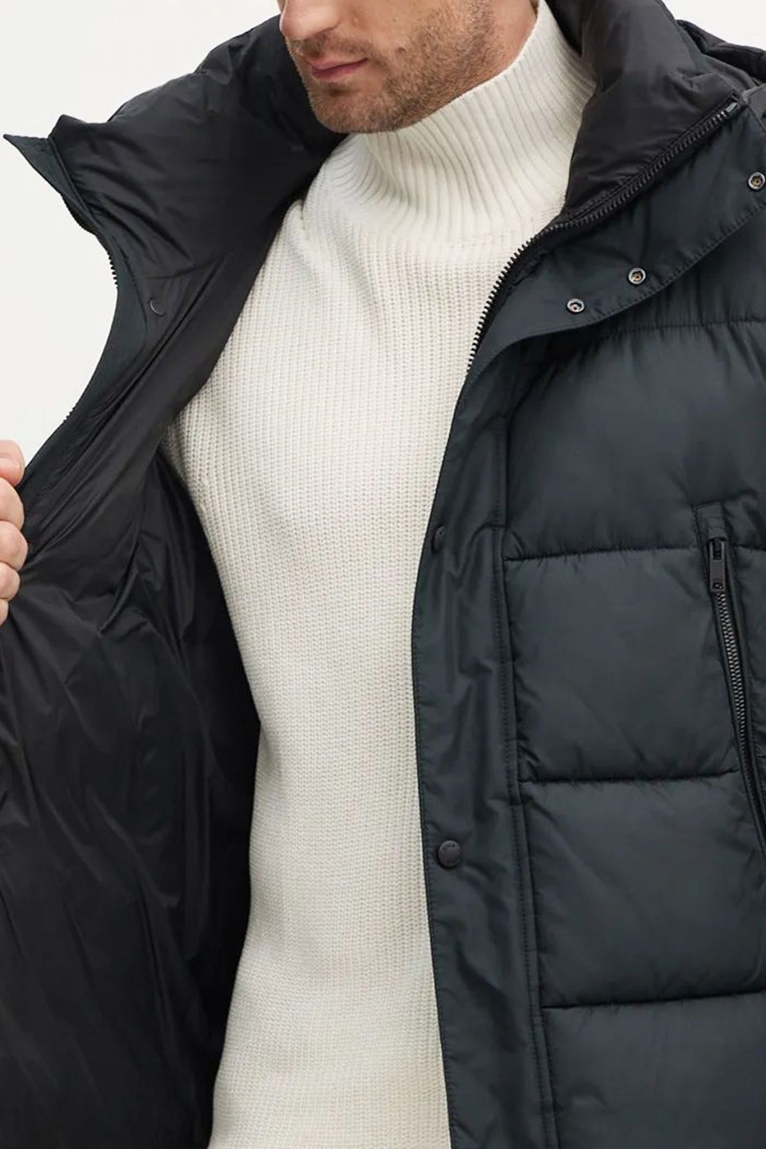 BOSS CASUAL ΜΠΟΥΦΑΝ PUFFER ΚΟΥΚΟΥΛΑ OMARIS ΜΑΥΡΟ