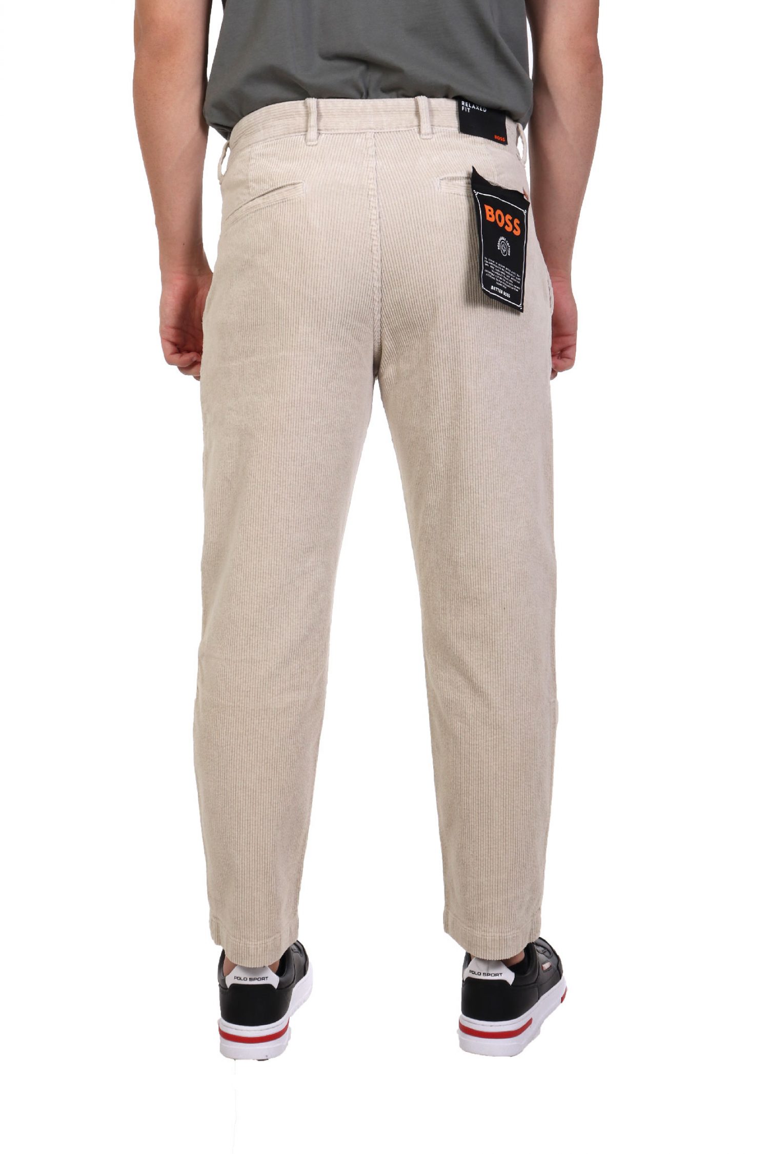 BOSS CASUAL ΠΑΝΤΕΛΟΝΙ ΚΟΤΛΕ RELAXED FIT CHINO-SHYNE ΕΚΡΟΥ