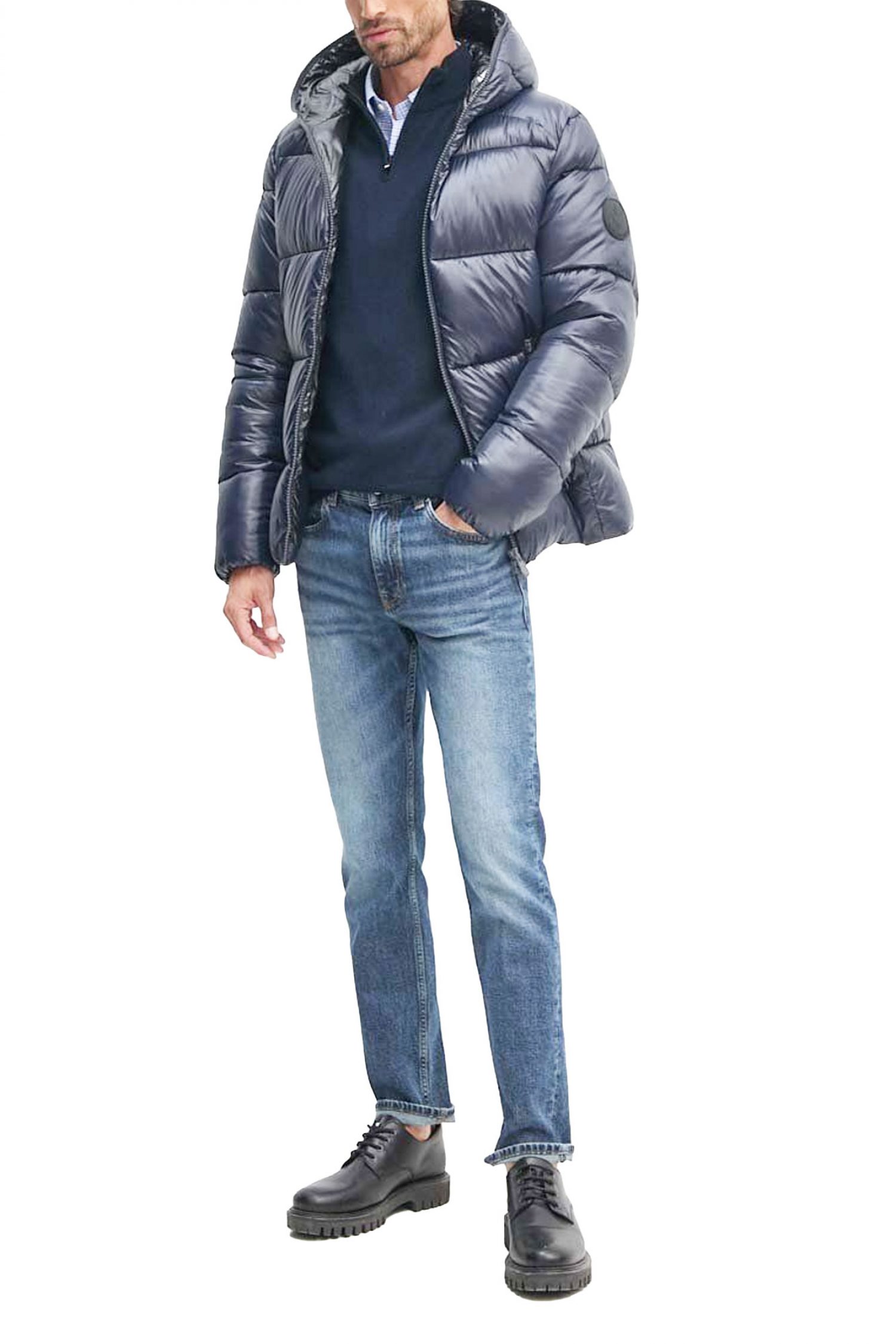 BOSS ΠΛΕΚΤΟ HALFZIP EMARIO ΜΠΛΕ