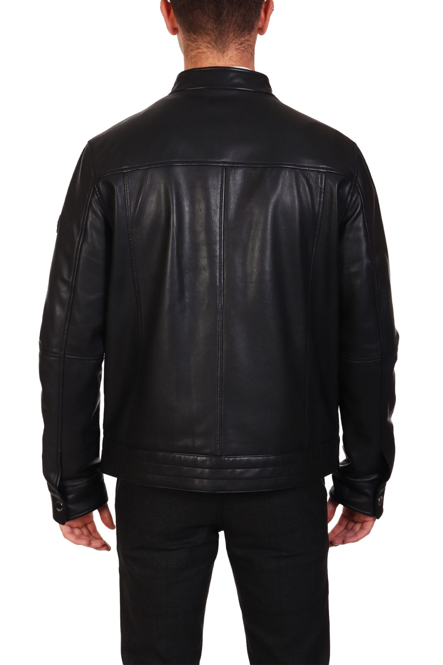 KARL LAGERFELD ΜΠΟΥΦΑΝ ΔΕΡΜΑ BIKER ΜΑΥΡΟ φωτογραφία