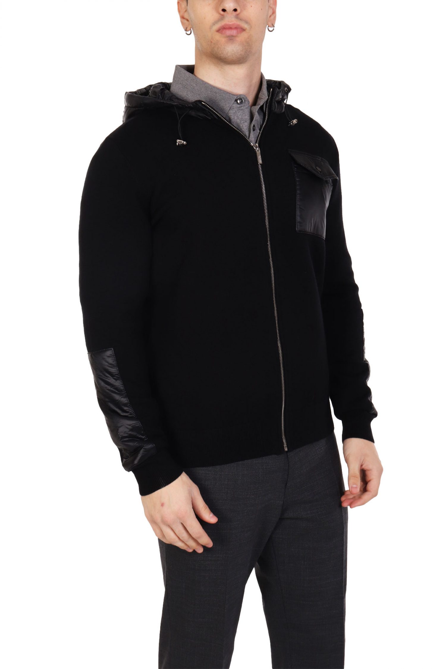 KARL LAGERFELD ΠΛΕΚΤΟ ZIPHOOD LOGO POCKET ΜΑΥΡΟ φωτογραφία