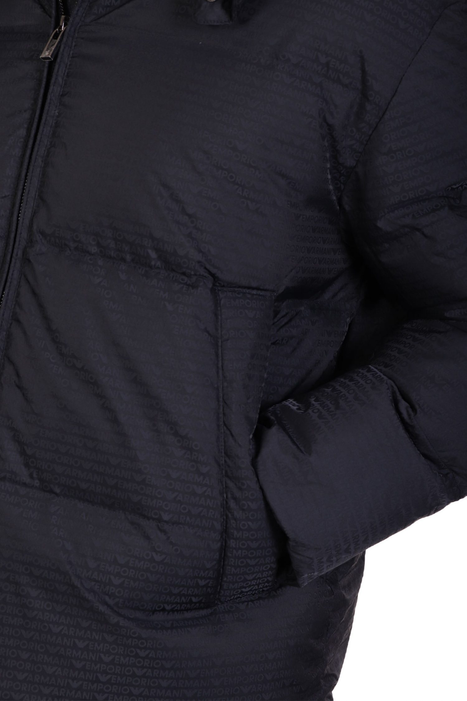 EMPORIO ARMANI ΜΠΟΥΦΑΝ PUFFER HOODIE LOGO ΜΠΛΕ φωτογραφία