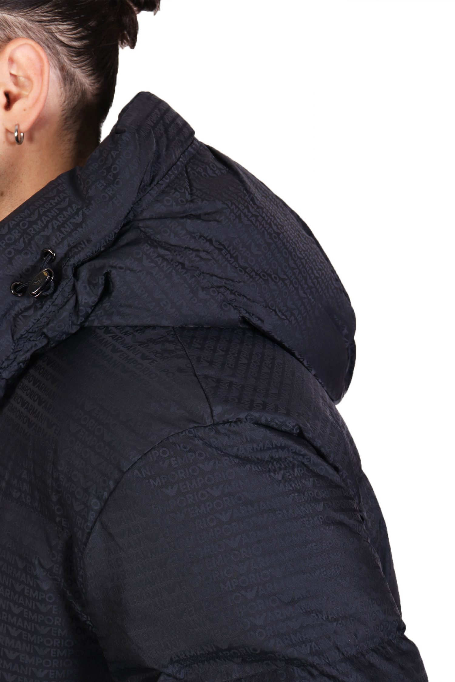 EMPORIO ARMANI ΜΠΟΥΦΑΝ PUFFER HOODIE LOGO ΜΠΛΕ φωτογραφία