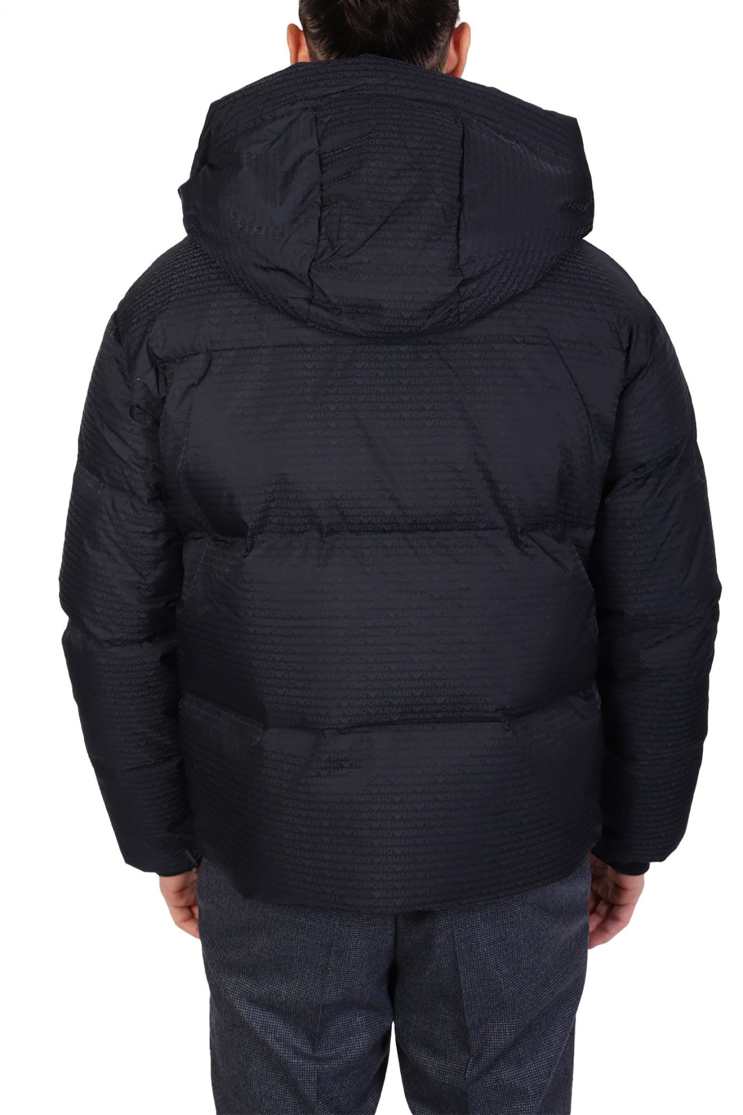 EMPORIO ARMANI ΜΠΟΥΦΑΝ PUFFER HOODIE LOGO ΜΠΛΕ φωτογραφία