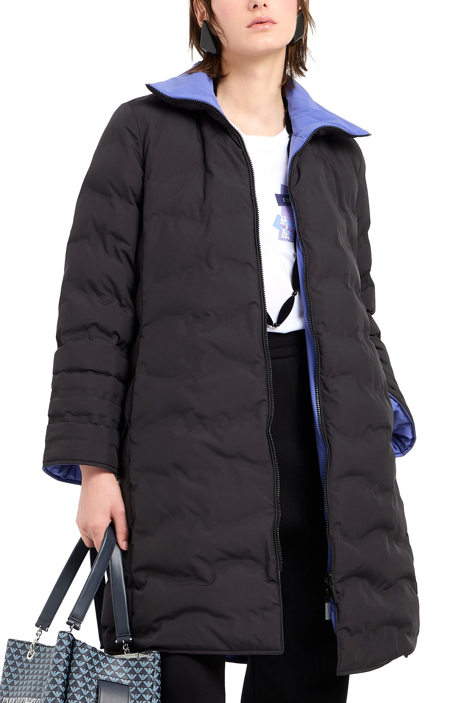 EMPORIO ARMANI ΜΠΟΥΦΑΝ ΦΟΥΣΚΩΤΟ ΔΙΠΛΗΣ ΟΨΕΩΣ ΜΑΥΡΟ / ΒΙΟΛΕΤΙ