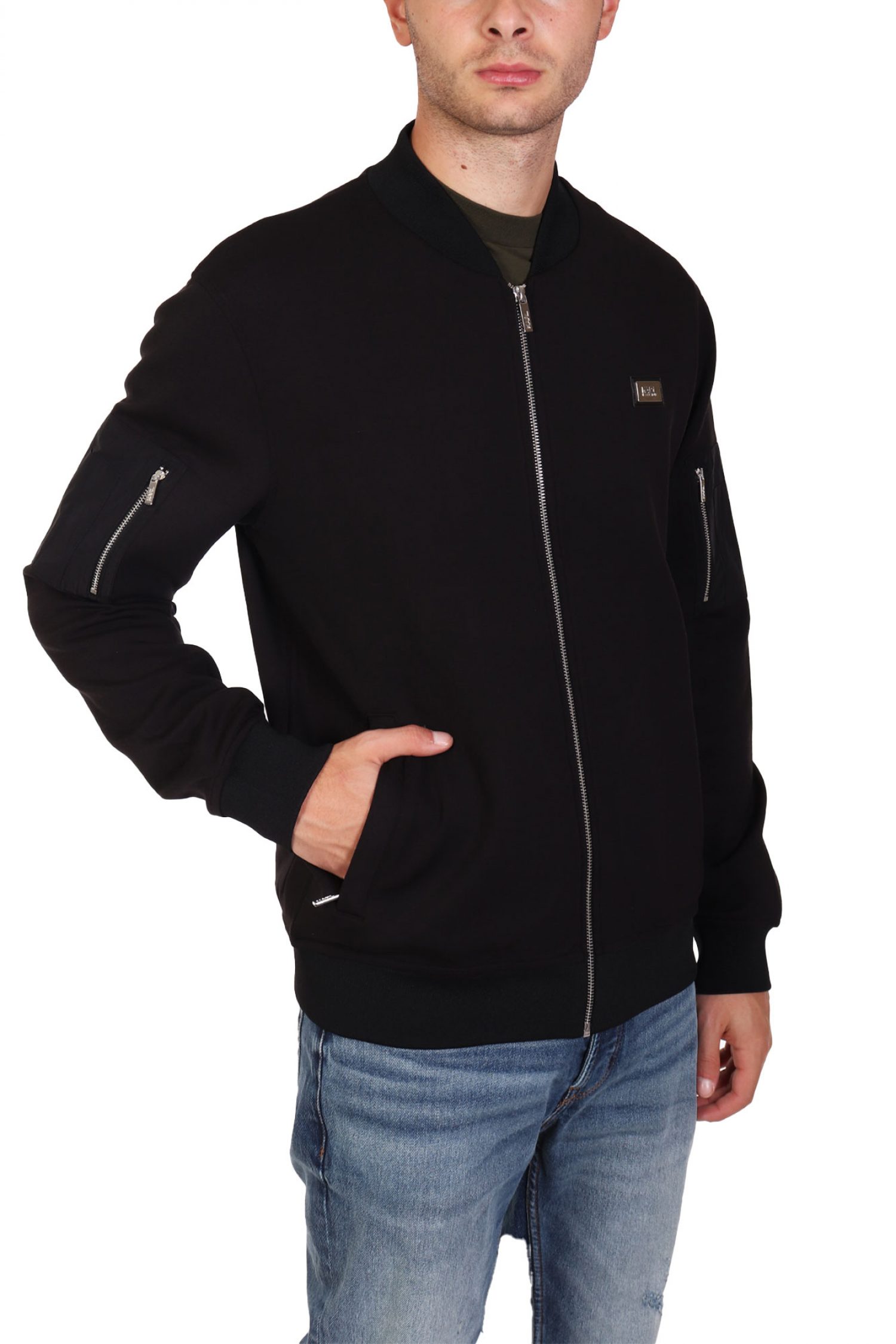 KARL LAGERFELD ΦΟΥΤΕΡ FULLZIP LOGO ΜΑΥΡΟ