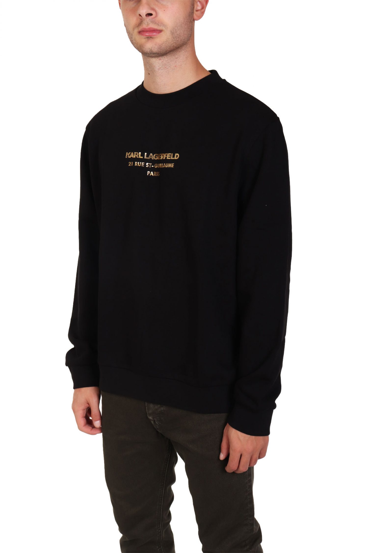 KARL LAGERFELD ΦΟΥΤΕΡ CREW NECK GOLD LOGO ΜΑΥΡΟ