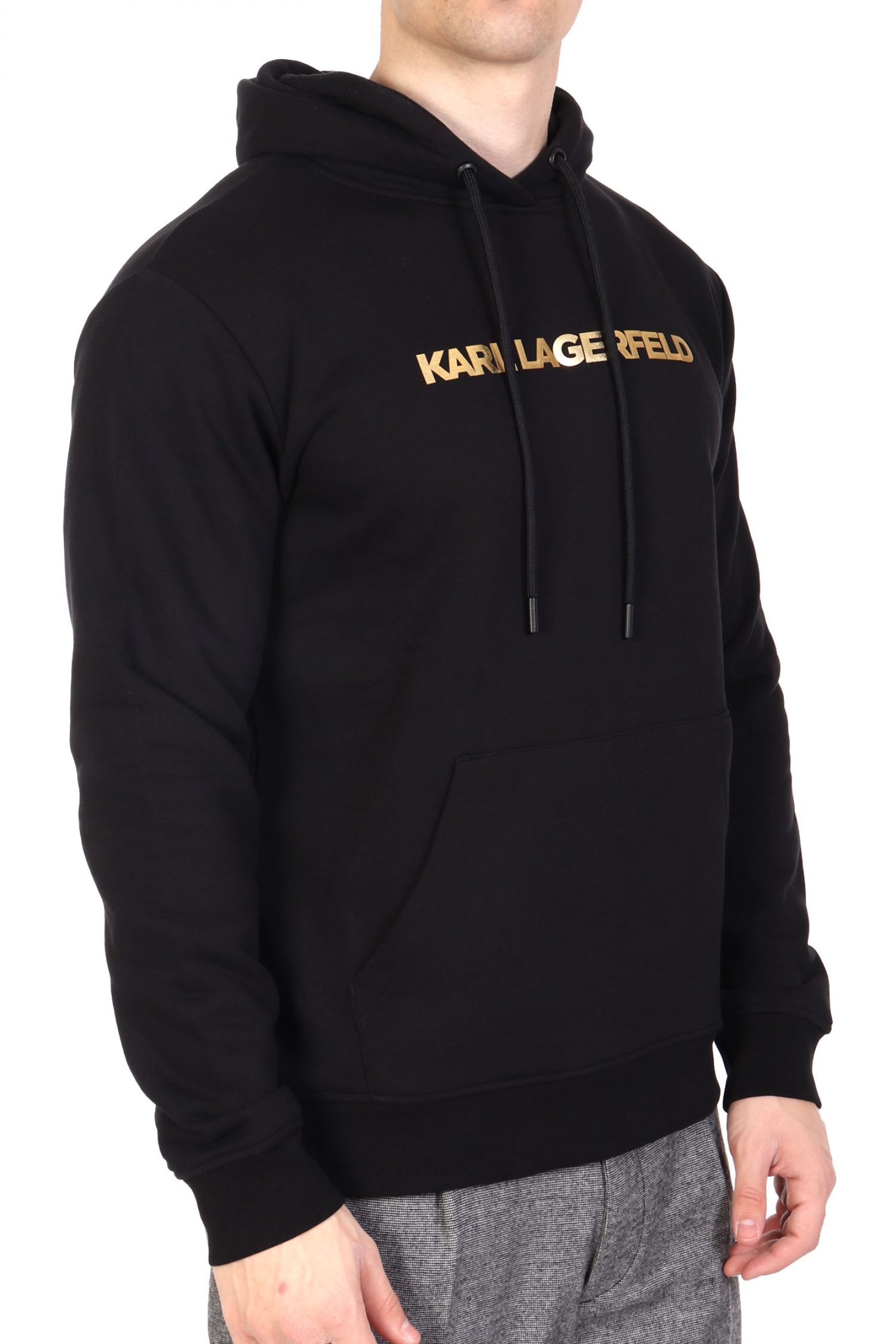 KARL LAGERFELD ΦΟΥΤΕΡ HOODIE GOLD LOGO ΜΑΥΡΟ