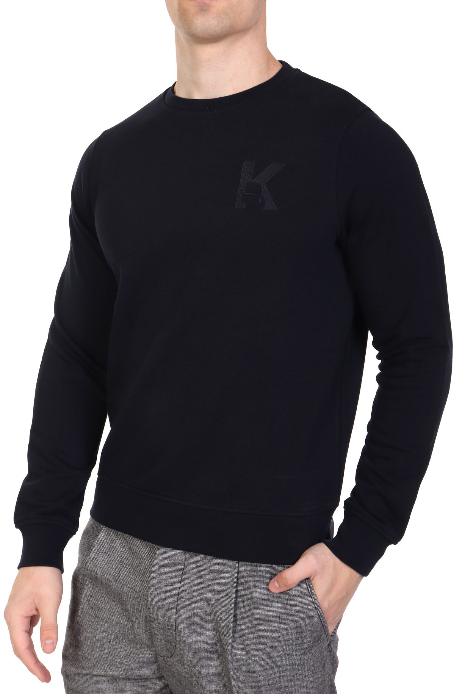 KARL LAGERFELD ΦΟΥΤΕΡ CREWNECK LOGO ΜΠΛΕ