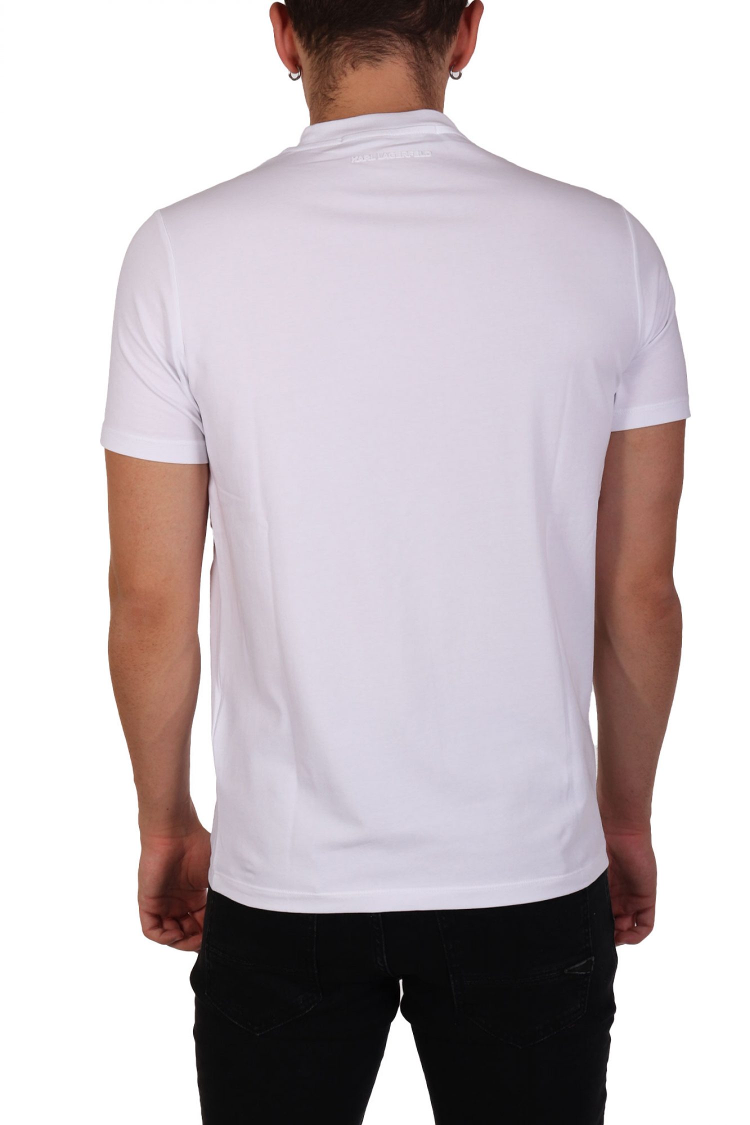 KARL LAGERFELD T-SHIRT SILVER LOGO ΛΕΥΚΟ φωτογραφία