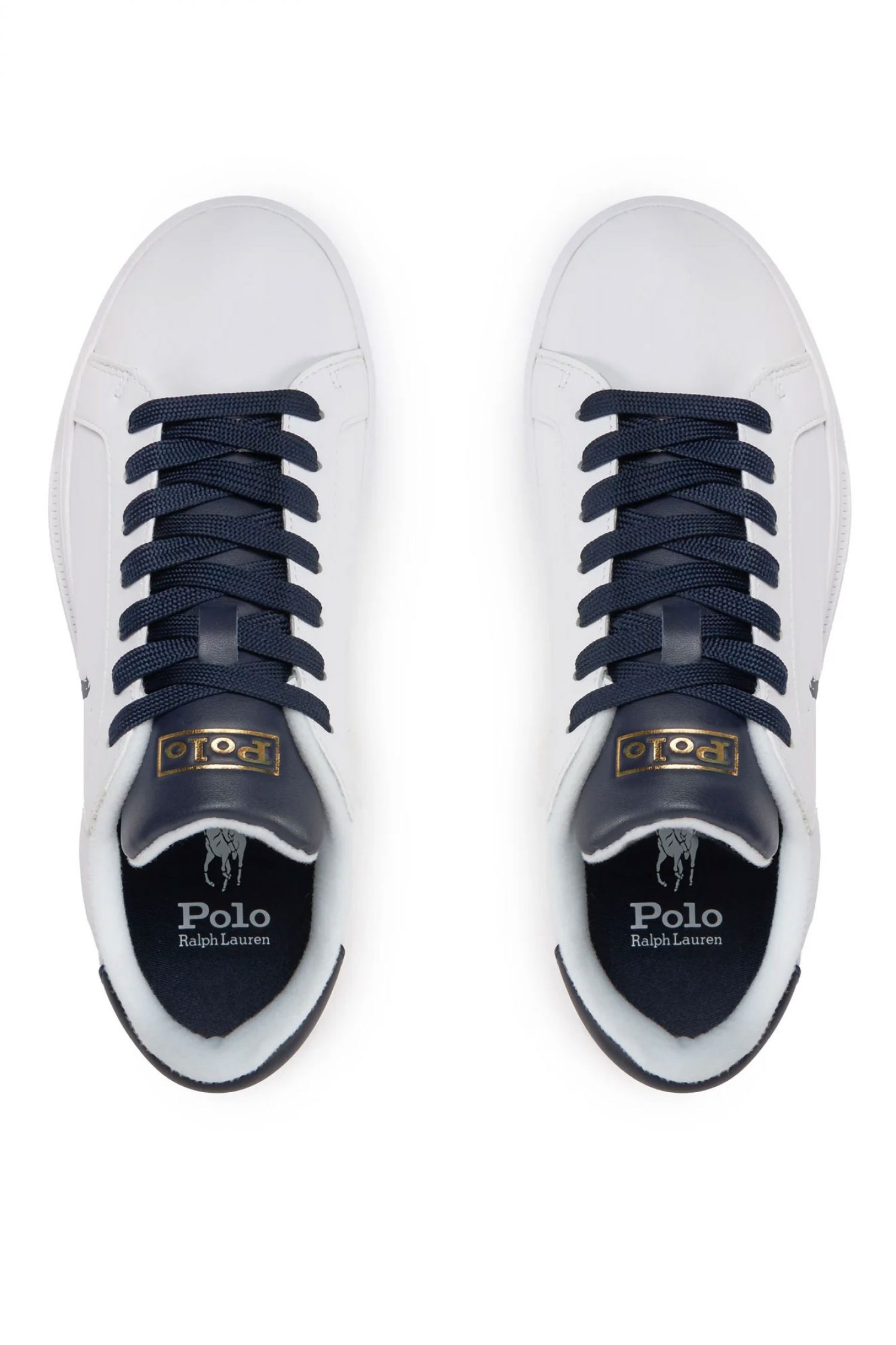 RALPH LAUREN ΠΑΠΟΥΤΣΙΑ SNEAKERS HRT CT II-SK-LTL MΠΛΕ ΛΕΠΤΟΜΕΡΕΙΕΣ LOGO ΛΕΥΚΟ