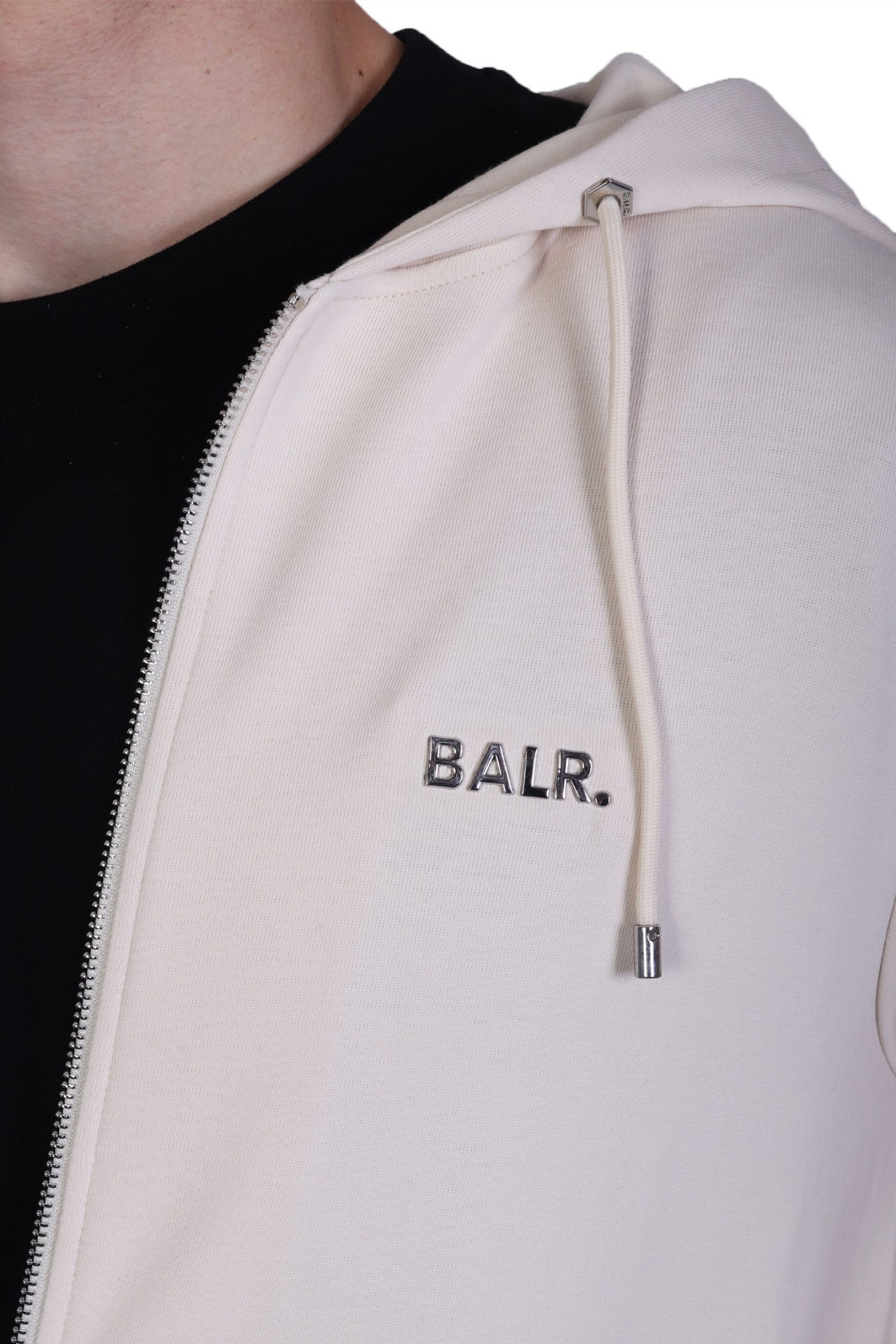 BALR. Q-SERIES ΦΟΥΤΕΡ ZIPHOOD REGULAR FIT ΜΕΤΑΛΛΙΚΟ LOGO ΕΚΡΟΥ