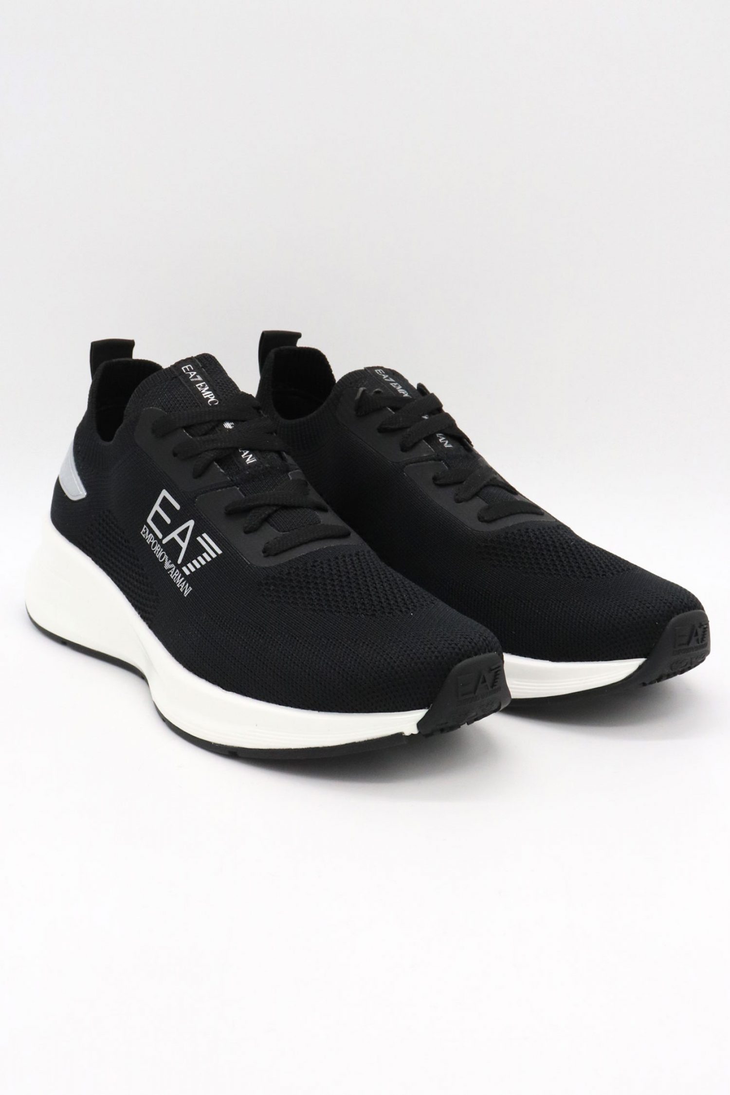 ARMANI 7 ΠΑΠΟΥΤΣΙΑ SNEAKERS LOGO ΜΑΥΡΟ-ΛΕΥΚΟ