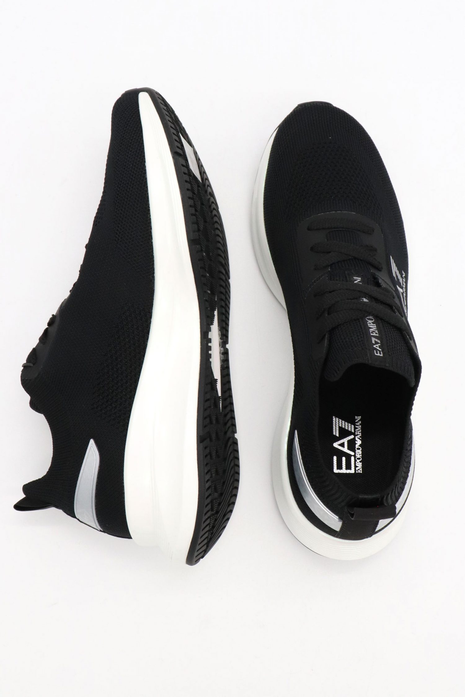 ARMANI 7 ΠΑΠΟΥΤΣΙΑ SNEAKERS LOGO ΜΑΥΡΟ-ΛΕΥΚΟ
