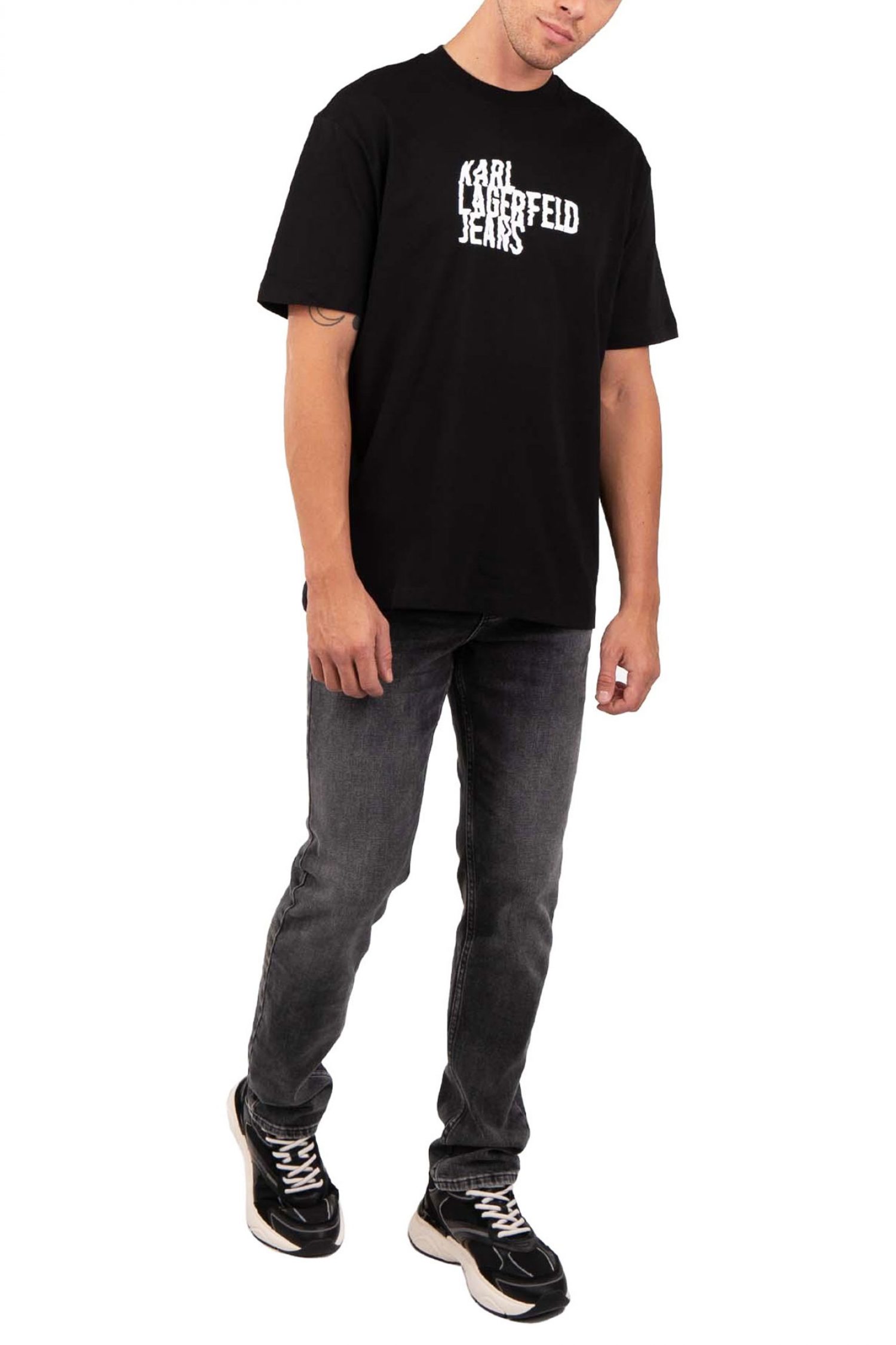 KARL LAGERFELD JEANS ΠΑΝΤΕΛΟΝΙ JEANS KLJ SLIM LOGO DENIM ΓΚΡΙ