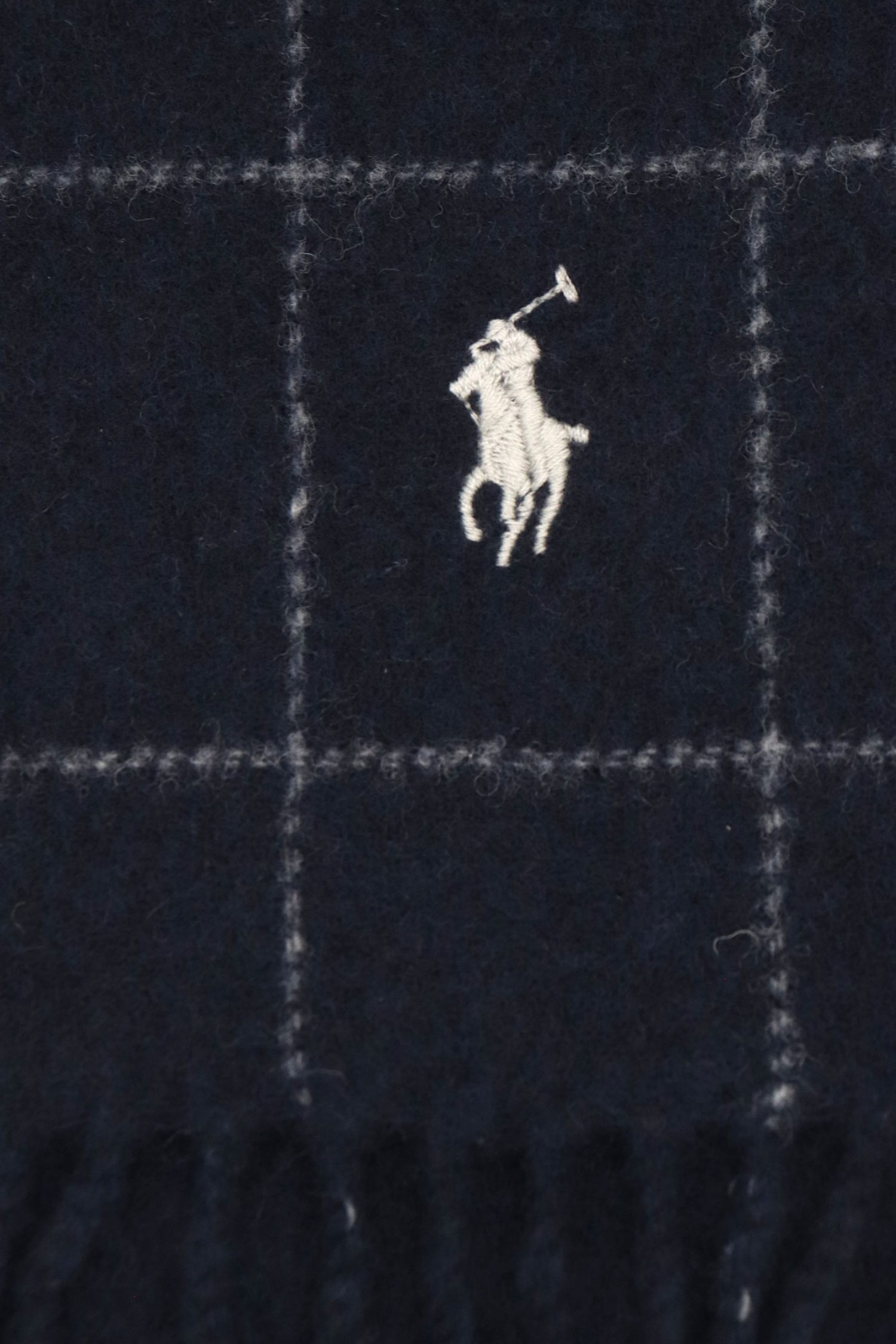 RALPH LAUREN ΚΑΣΚΩΛ ΚΑΡΩ LOGO ΜΠΛΕ φωτογραφία