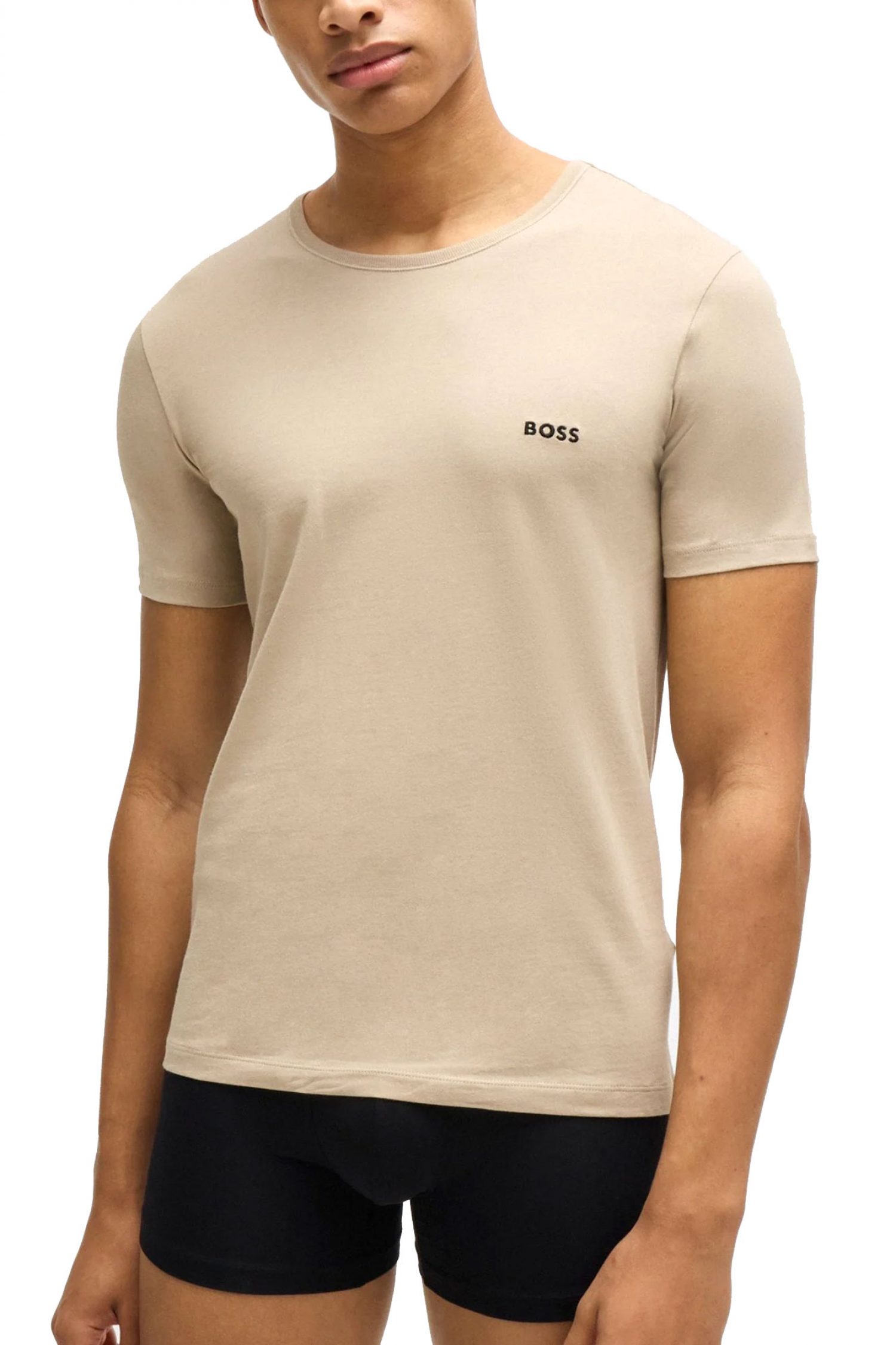 BOSS ΕΣΩΡΟΥΧΟ 3P T-SHIRT CREW NECK REGULAR FIT TSHIRTRN CLASSIC ΜΑΥΡΟ-ΜΠΕΖ -ΓΚΡΙ φωτογραφία