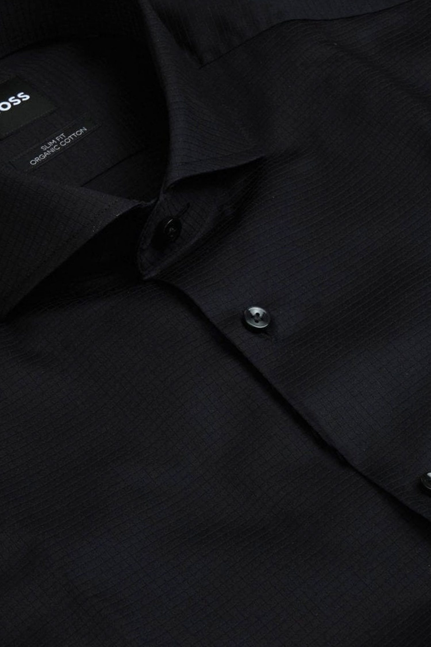 BOSS ΠΟΥΚΑΜΙΣΟ SLIM FIT ΜΑΝΙΚΕΤΟΚΟΥΜΠΟ H-Hank-Spread-CV-244 ΜΑΥΡΟ φωτογραφία