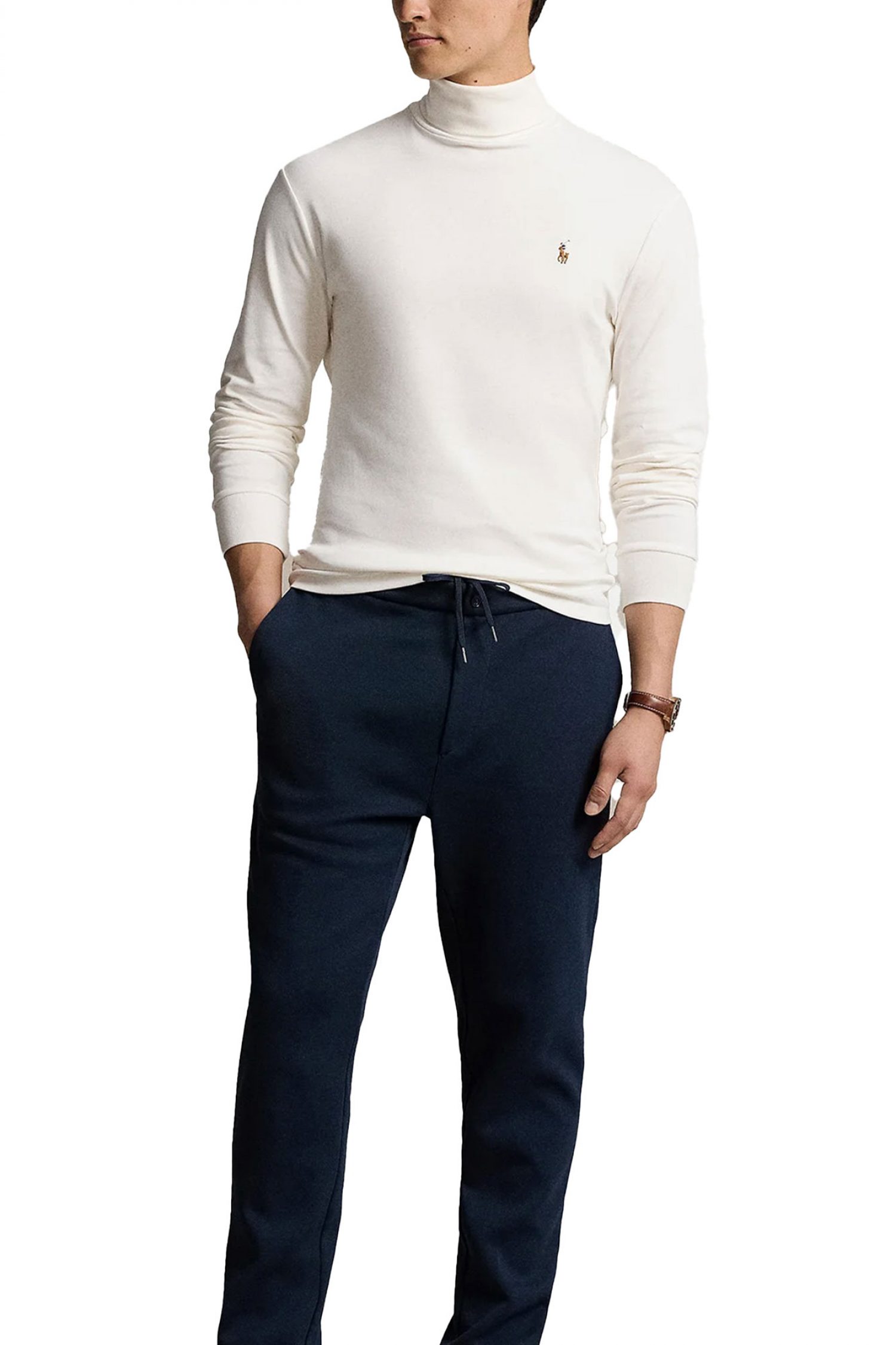 RALPH LAUREN T-SHIRT ROLLNECK LOGO ΥΠΟΛΕΥΚΟ φωτογραφία